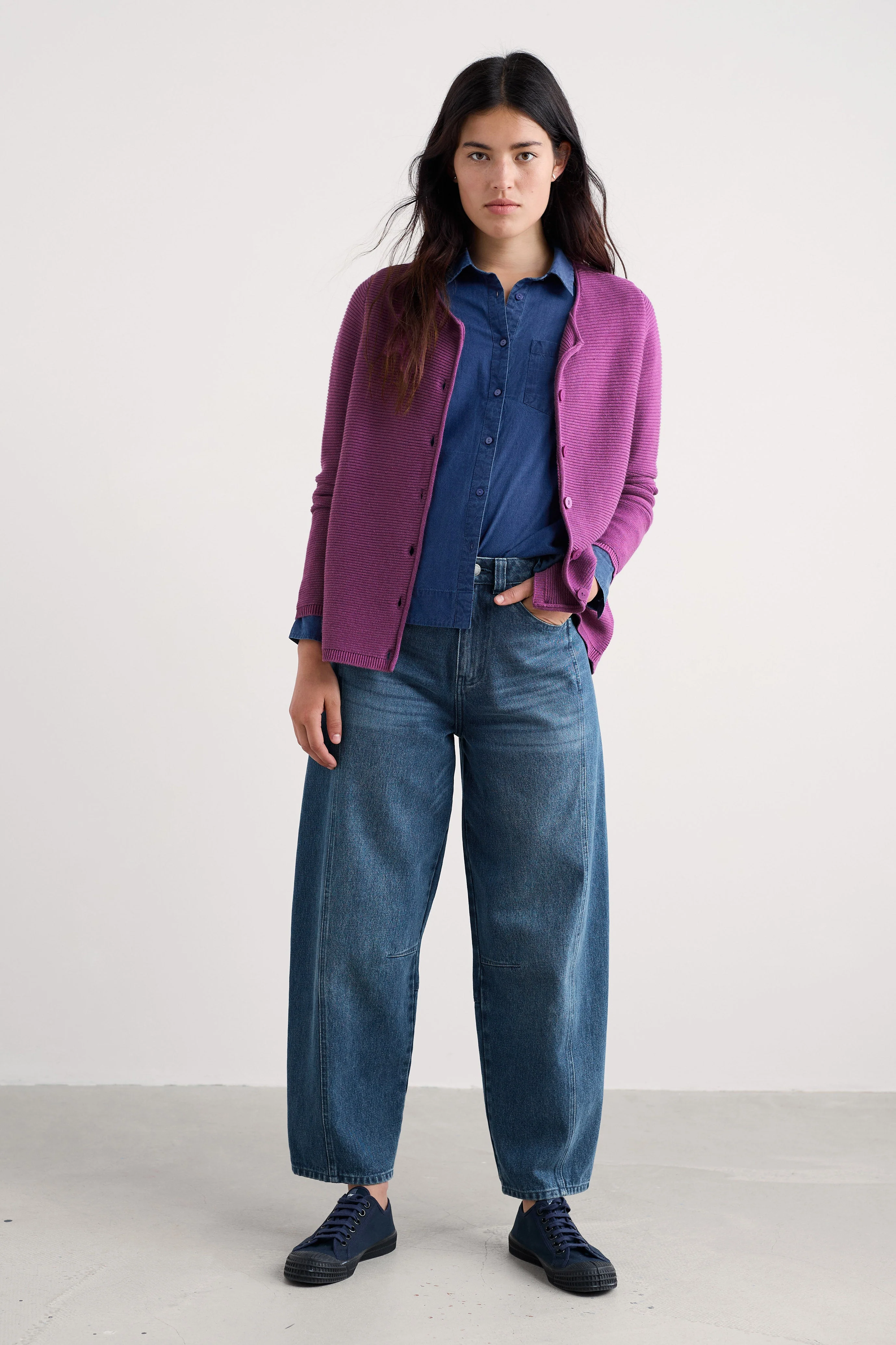 Makers Cotton Cardigan - Bright Orchid - Image 4