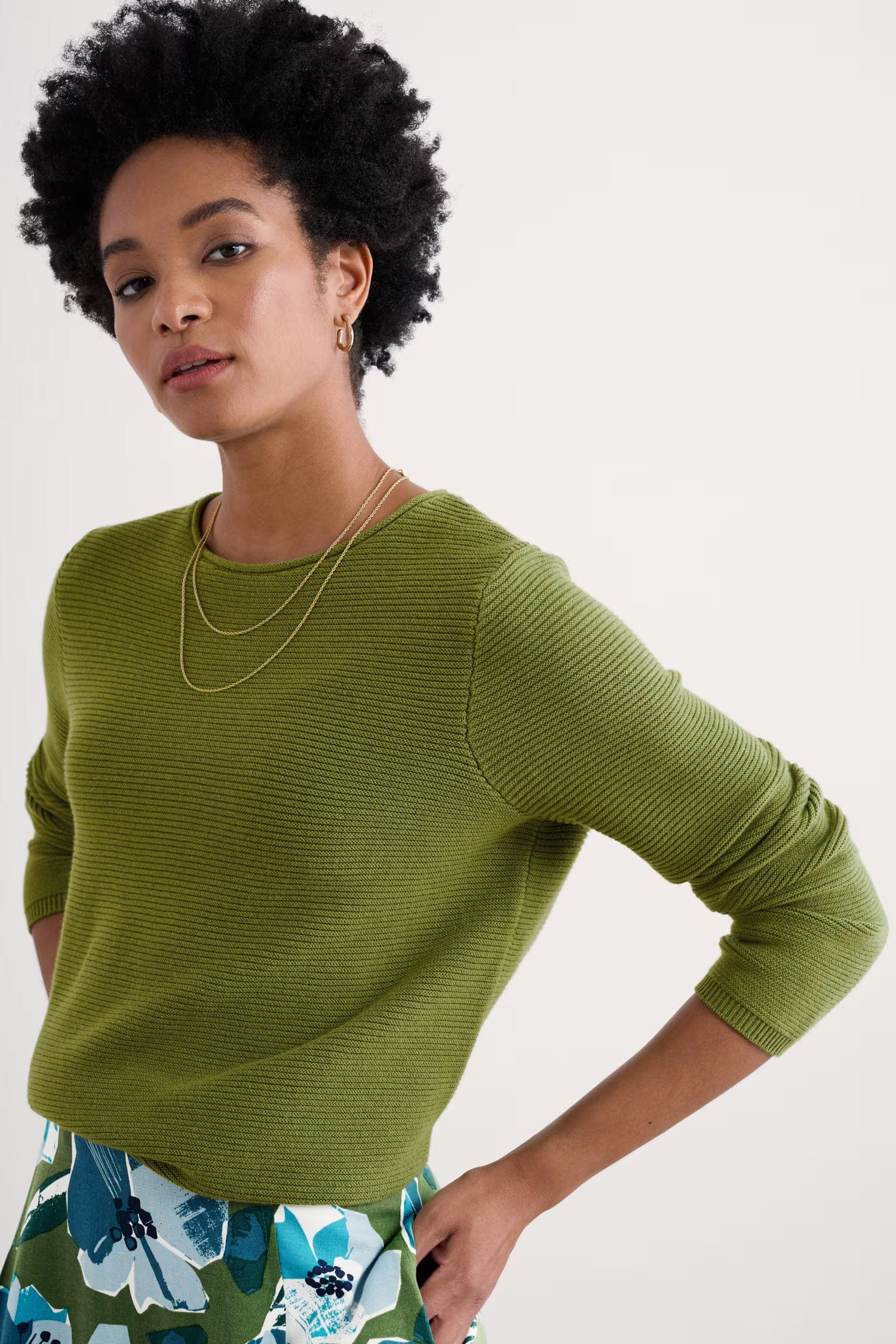 Makers Cotton Jumper - Dark Citron - Image 2