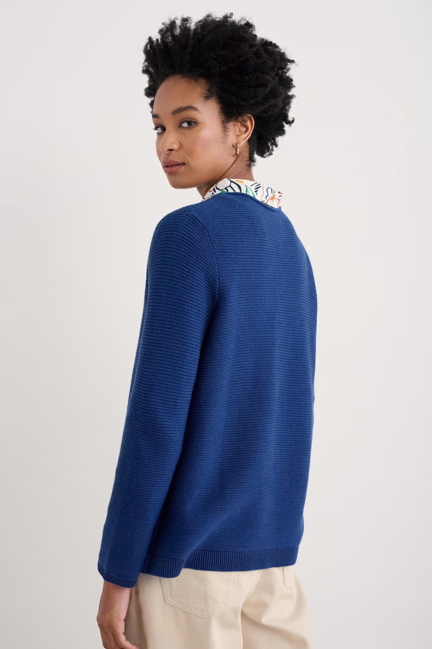 Makers Cotton Jumper - Washed Marine - Image 3