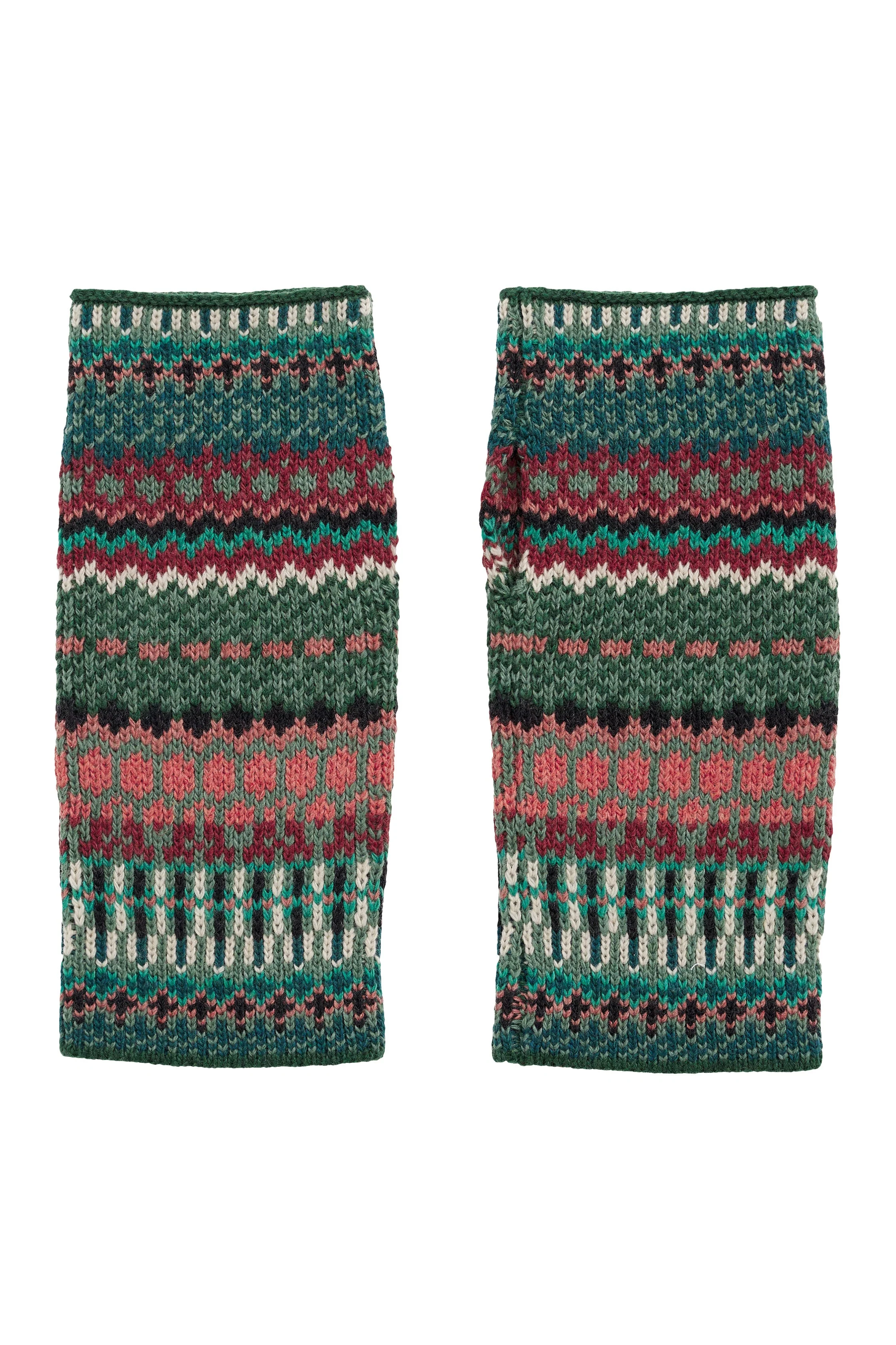 Malva Fingerless Mittens - Weaving Needle Dark Forage