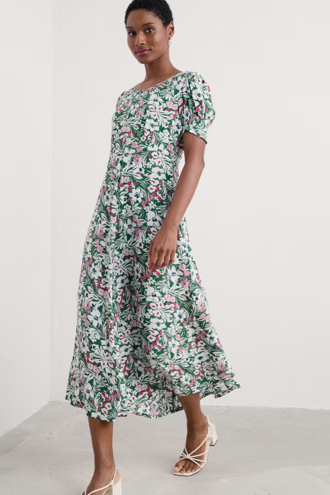 Marsh Violet Short Sleeve Dress - Garden Flowers Dark Forage - Image 2