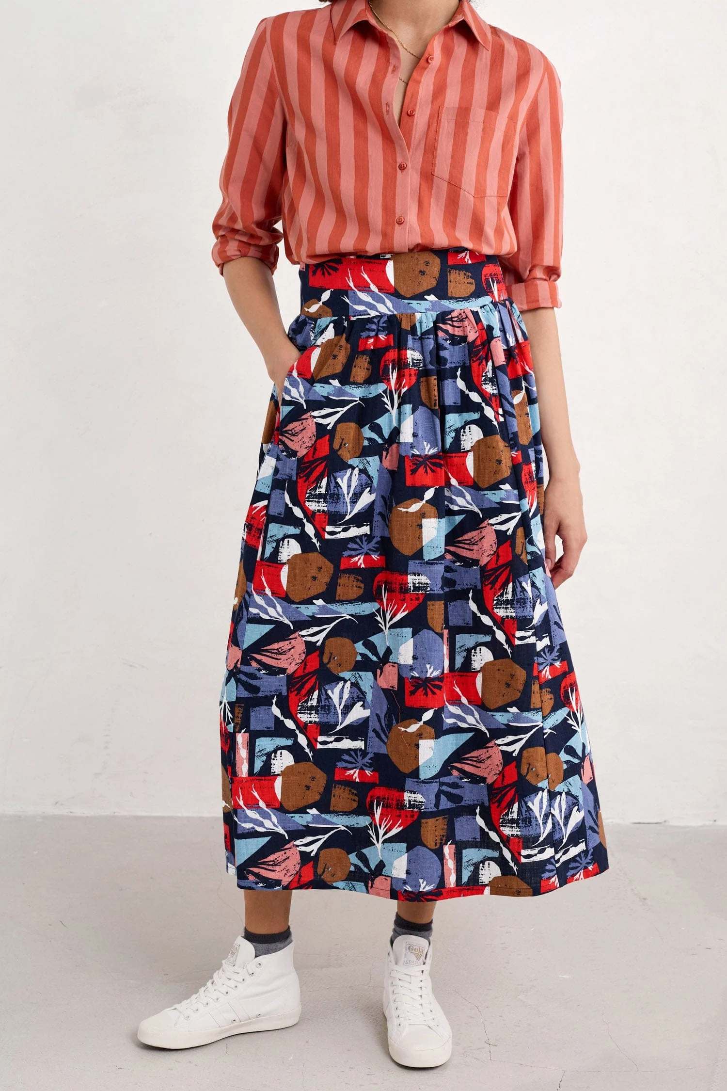 Mevagissey Organic Cotton Skirt - Marine Forms Mussel - Image 2