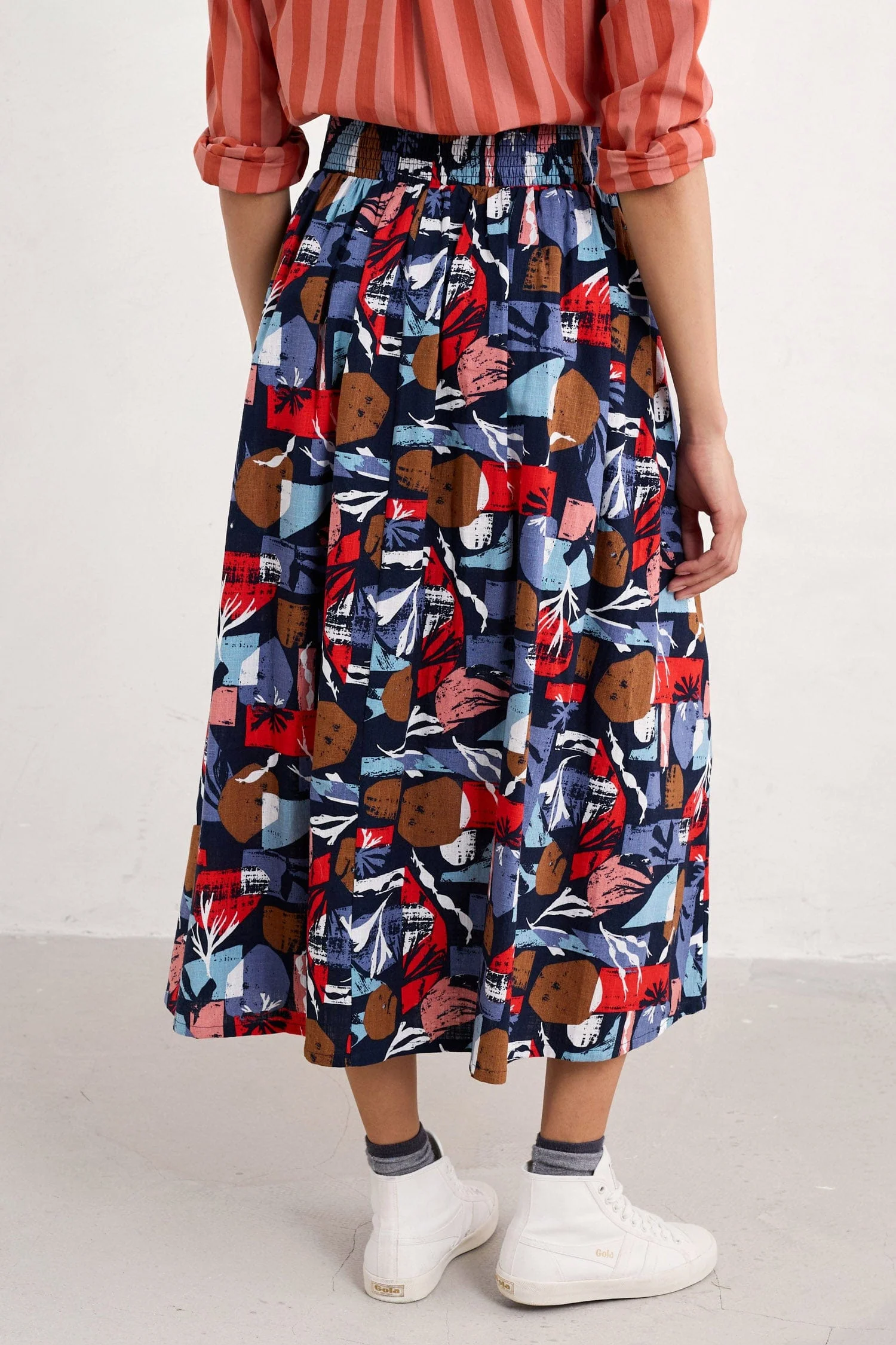 Mevagissey Organic Cotton Skirt - Marine Forms Mussel - Image 3