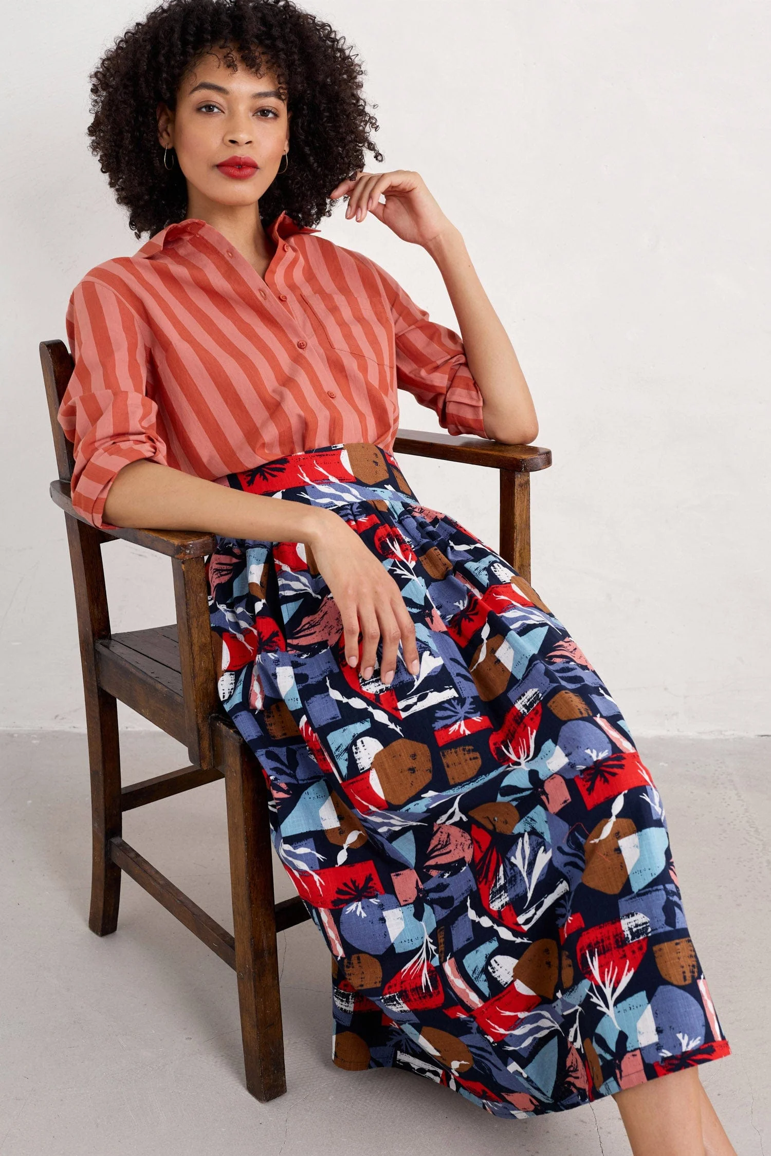 Mevagissey Organic Cotton Skirt - Marine Forms Mussel - Image 4