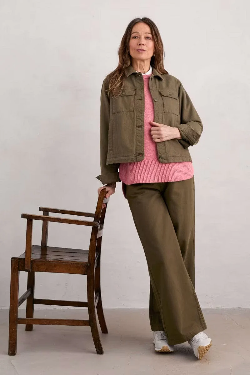 Milly Wide Leg Denim Trousers - Dark Seagrass - Image 2
