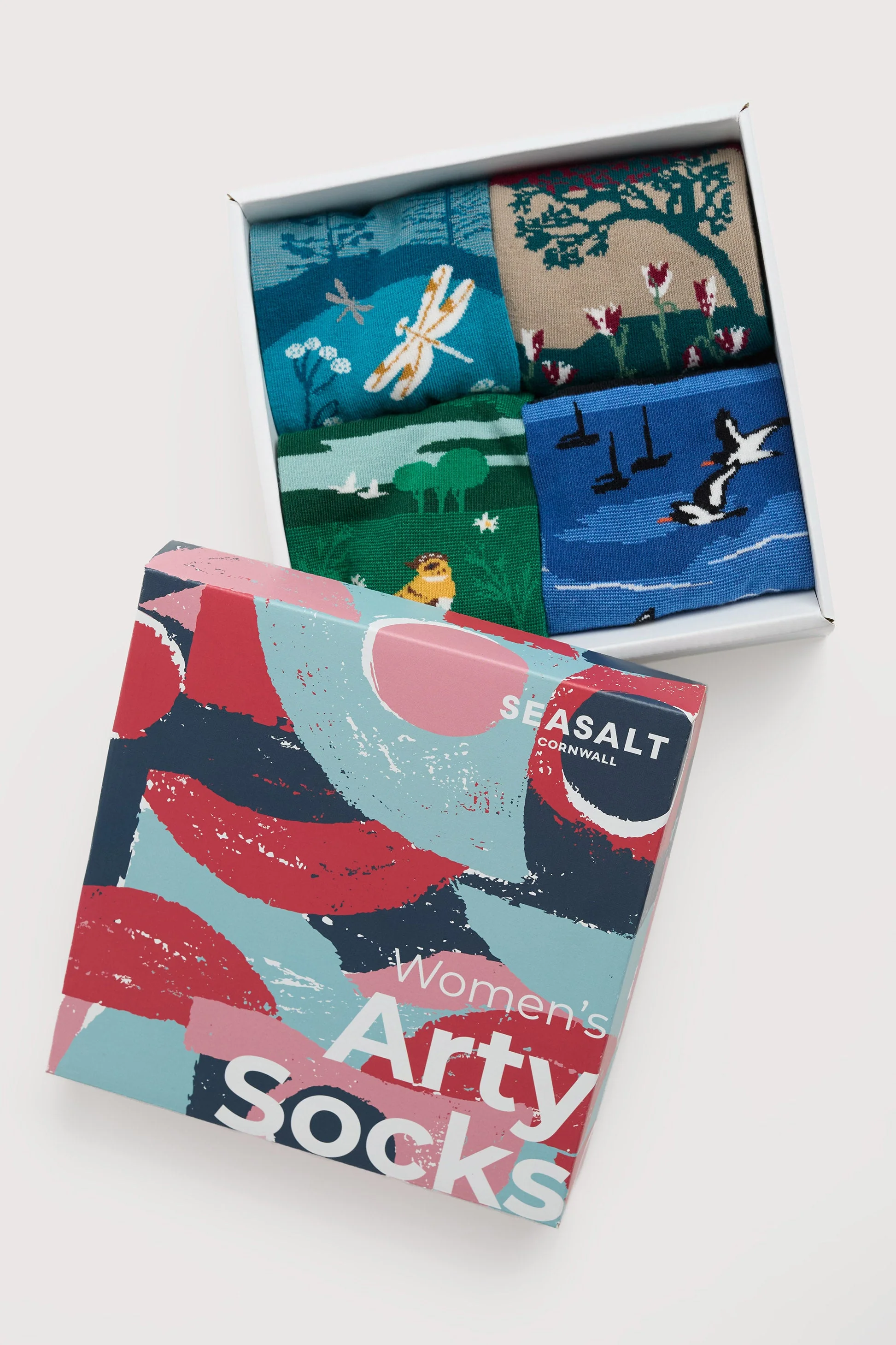 Organic Cotton Arty Socks Box of 4 Gift Box - Signpost Mix - Image 2