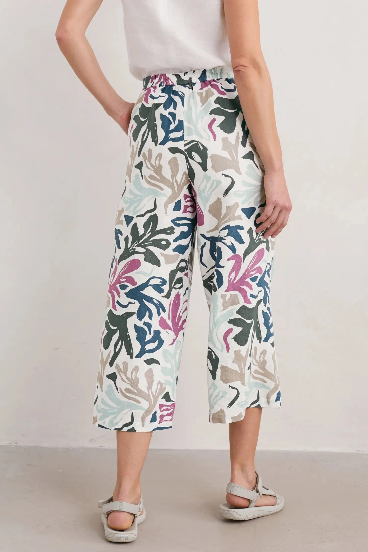 Peaceful Haven Linen Culottes - Sea Frond Chalk - Image 8