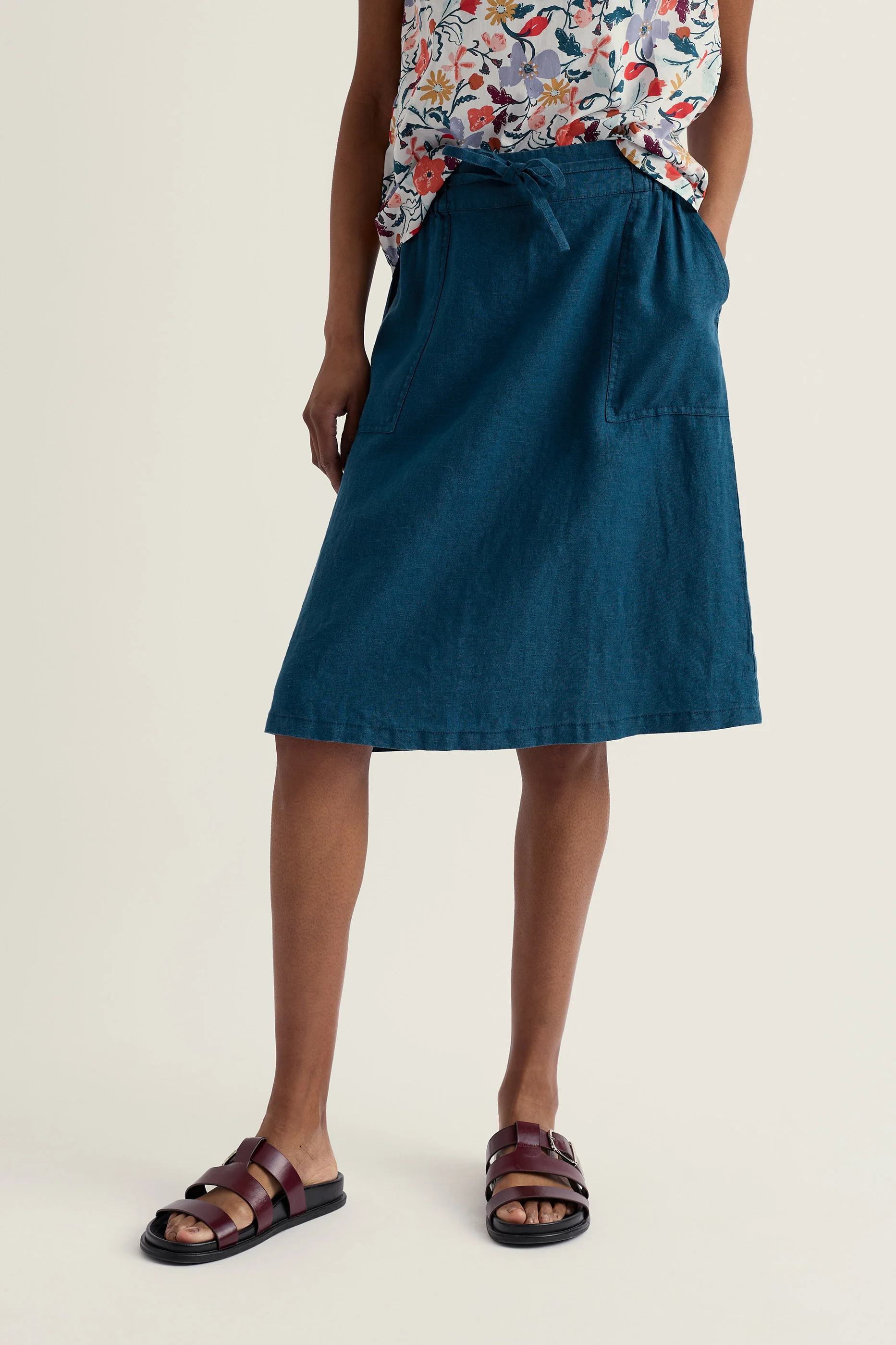 Pepper Moth Linen Skirt - Ocean Drift - Image 2