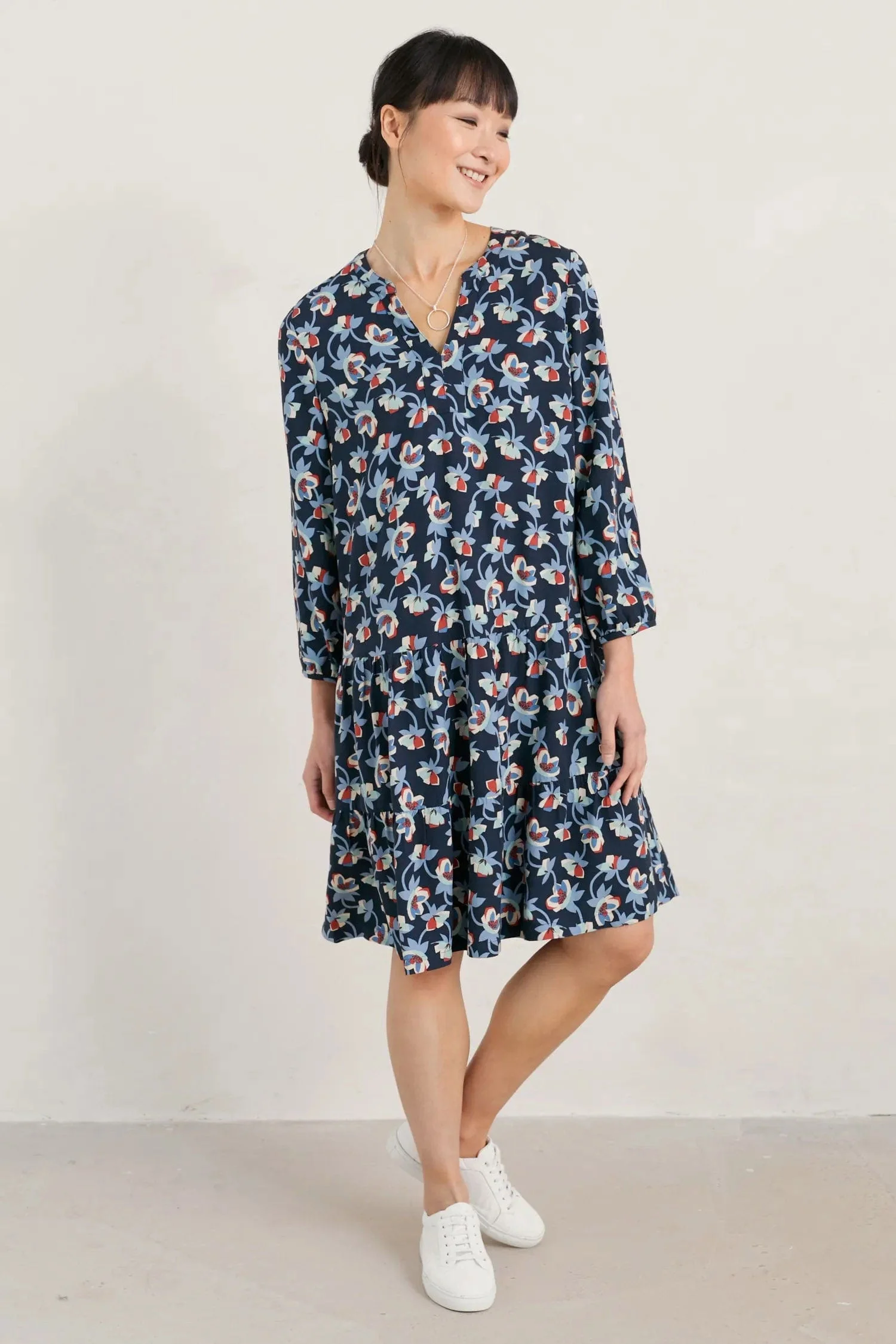 Proctor Tiered Dress - Hellebore Collage Maritime - Image 3