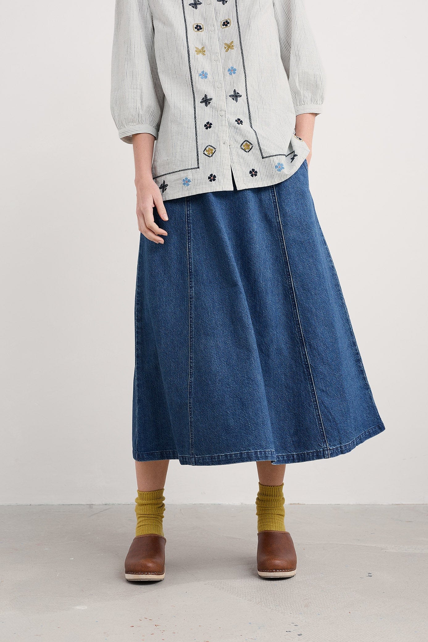 Restharrow Denim Skirt - Mid Wash - Image 2