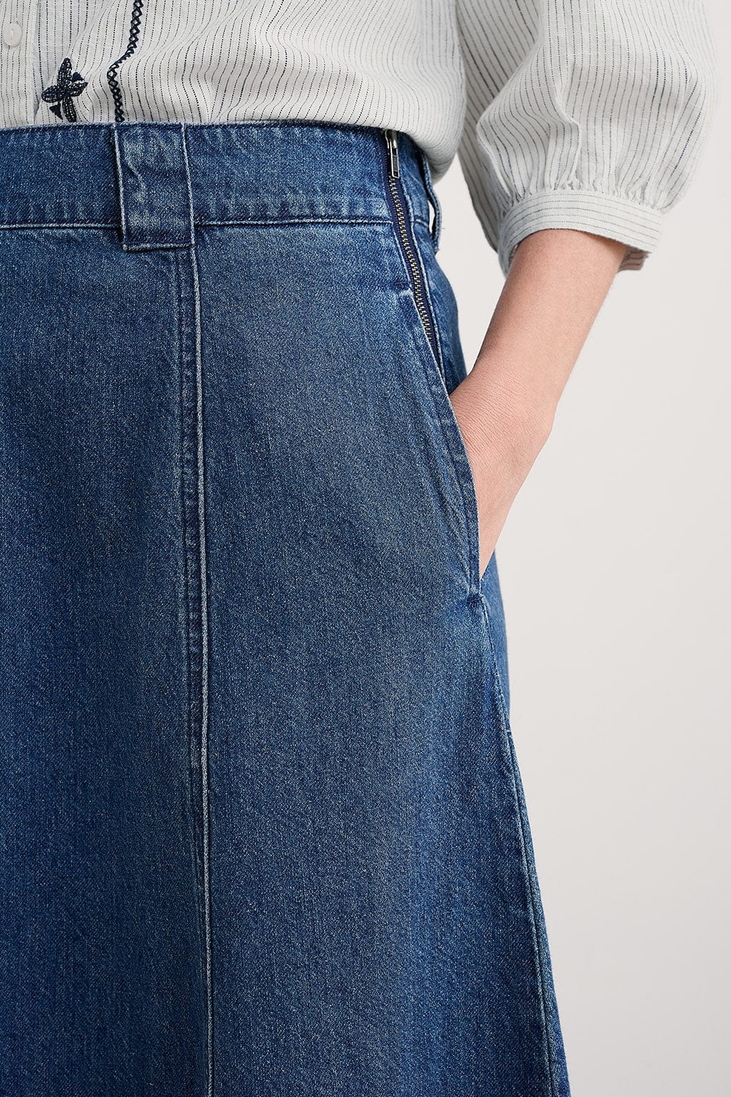 Restharrow Denim Skirt - Mid Wash - Image 4