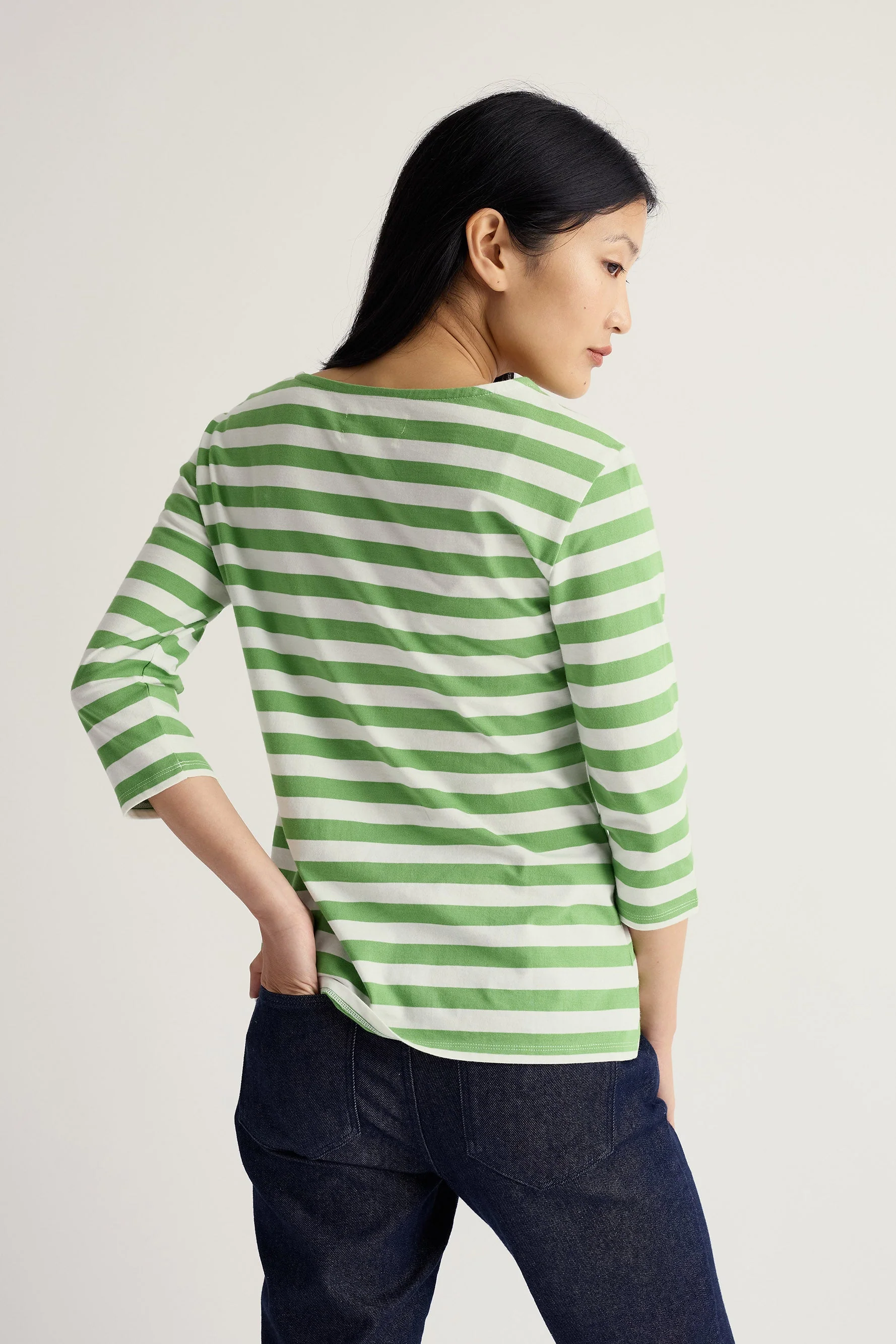 Sailor Organic Cotton Jersey Top - Scallion Clover Leaf - Image 4