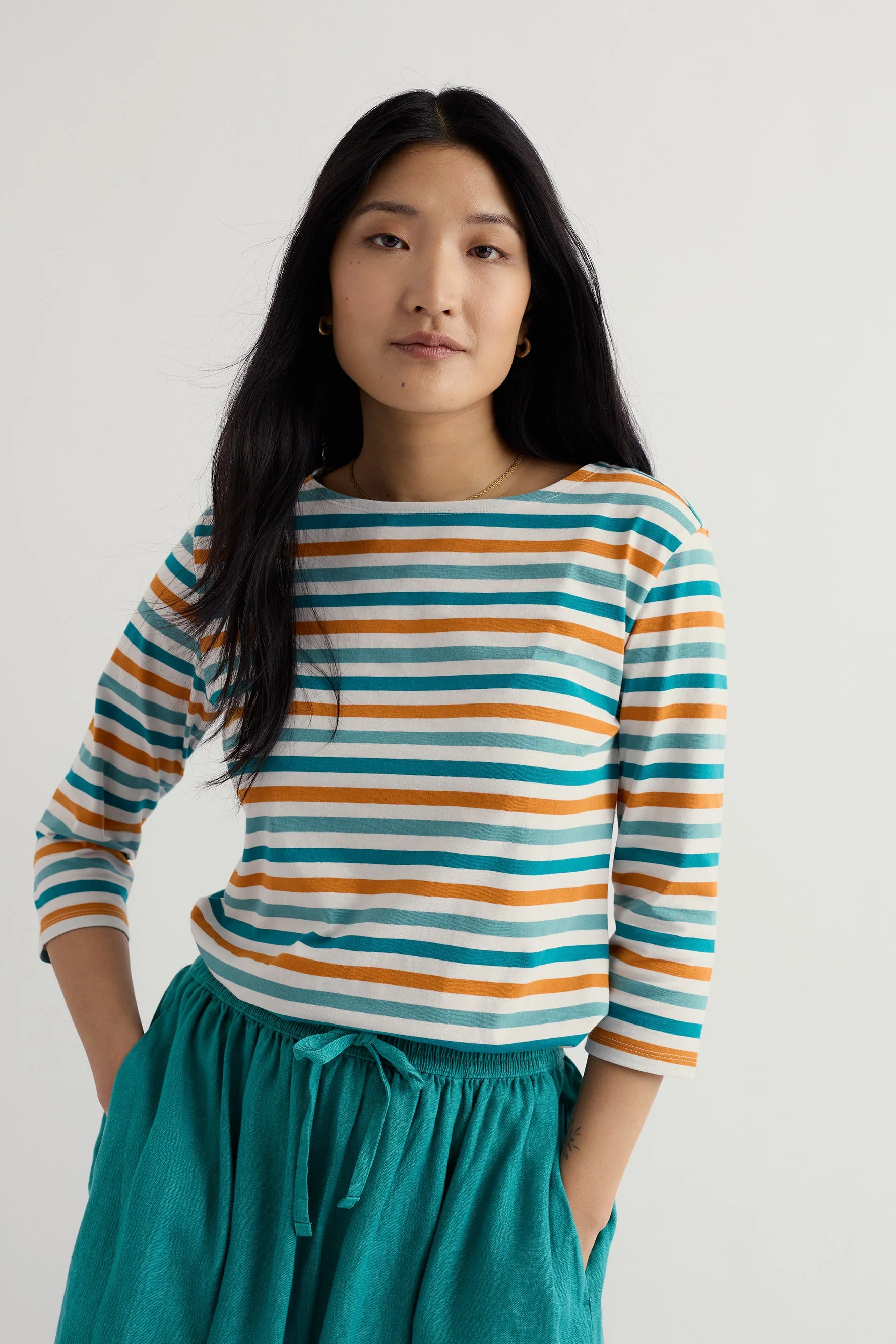 Sailor Organic Cotton Jersey Top - Tri Mini Cornish Deep Dive - Image 2