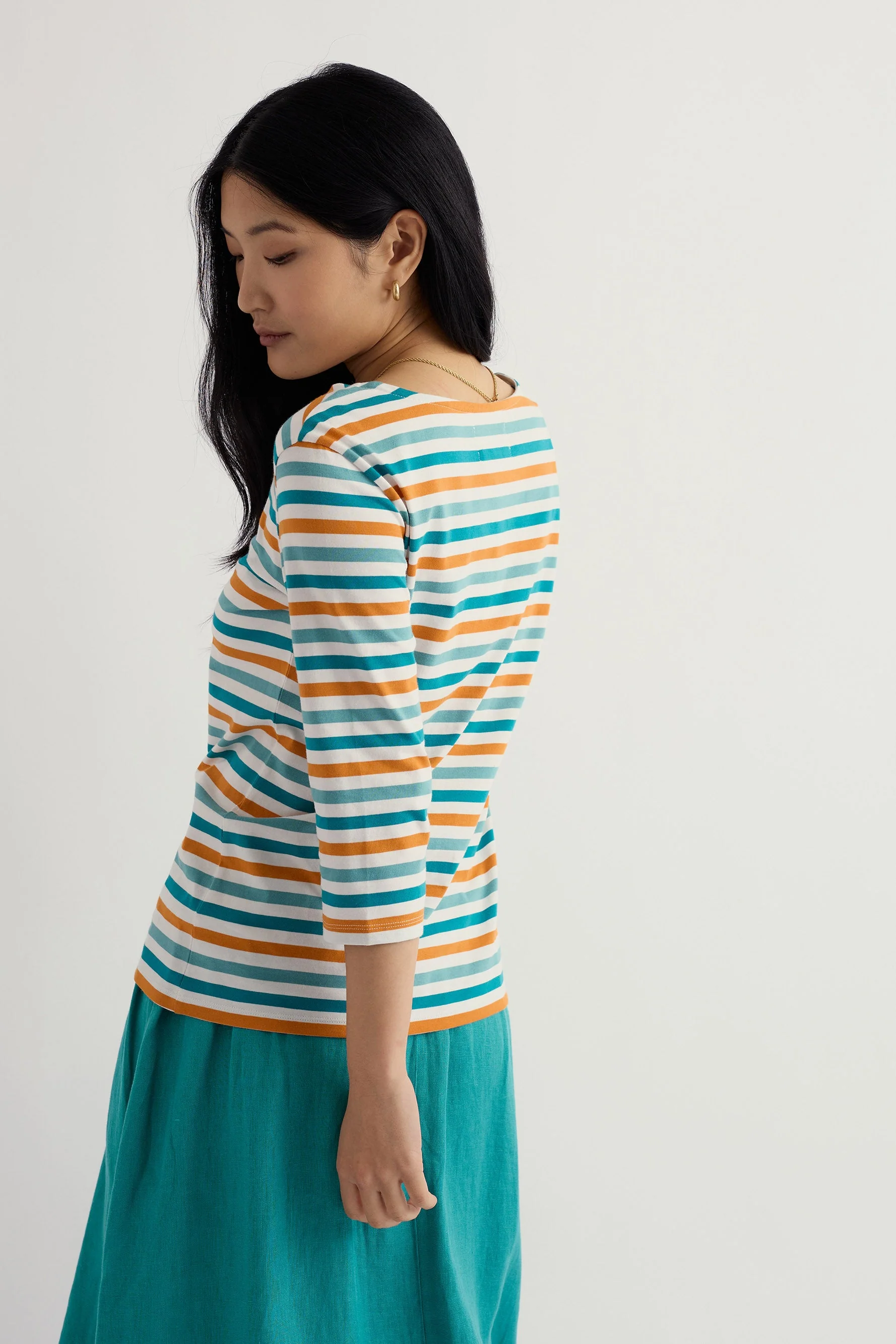 Sailor Organic Cotton Jersey Top - Tri Mini Cornish Deep Dive - Image 4