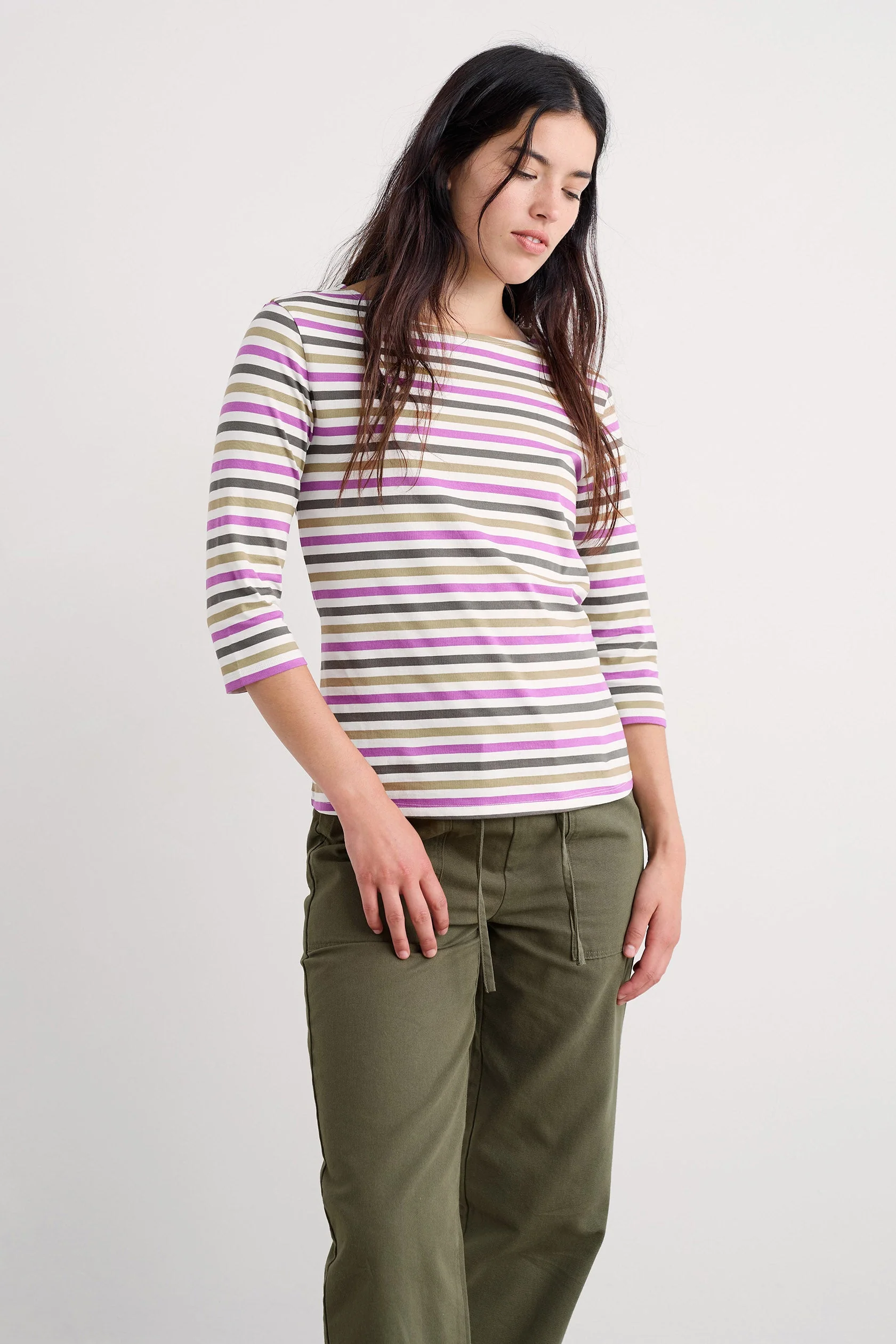 Sailor Organic Cotton Jersey Top - Tri Mini Cornish Fennel - Image 2