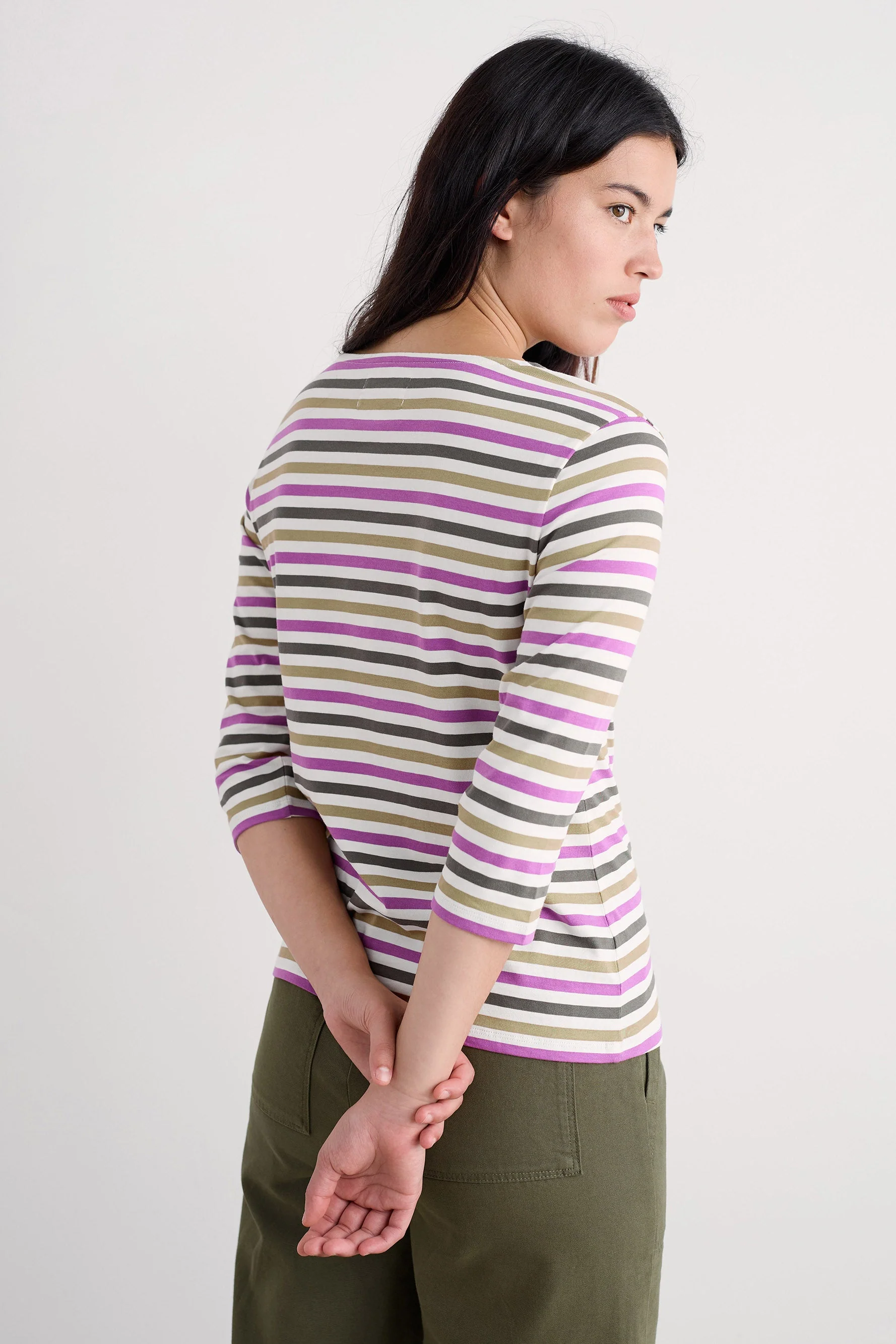 Sailor Organic Cotton Jersey Top - Tri Mini Cornish Fennel - Image 4