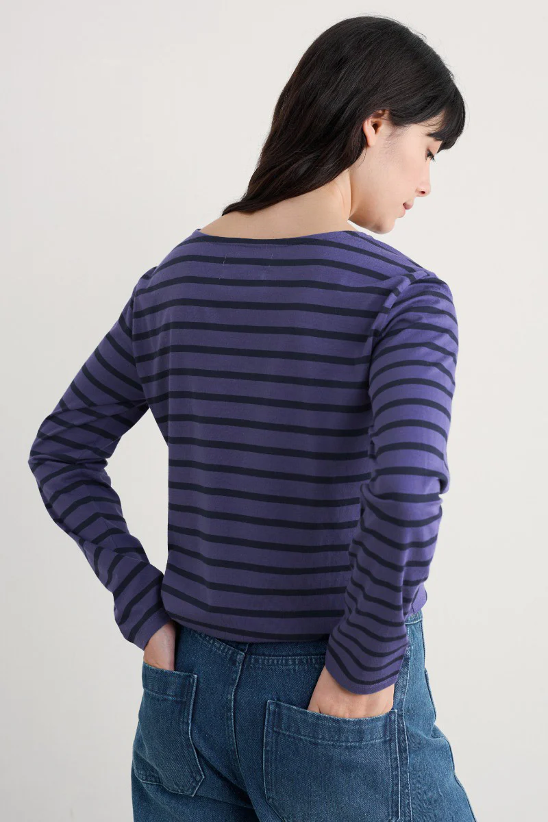 Sailor Shirt - Breton Dark Bilberry Maritime - Image 3