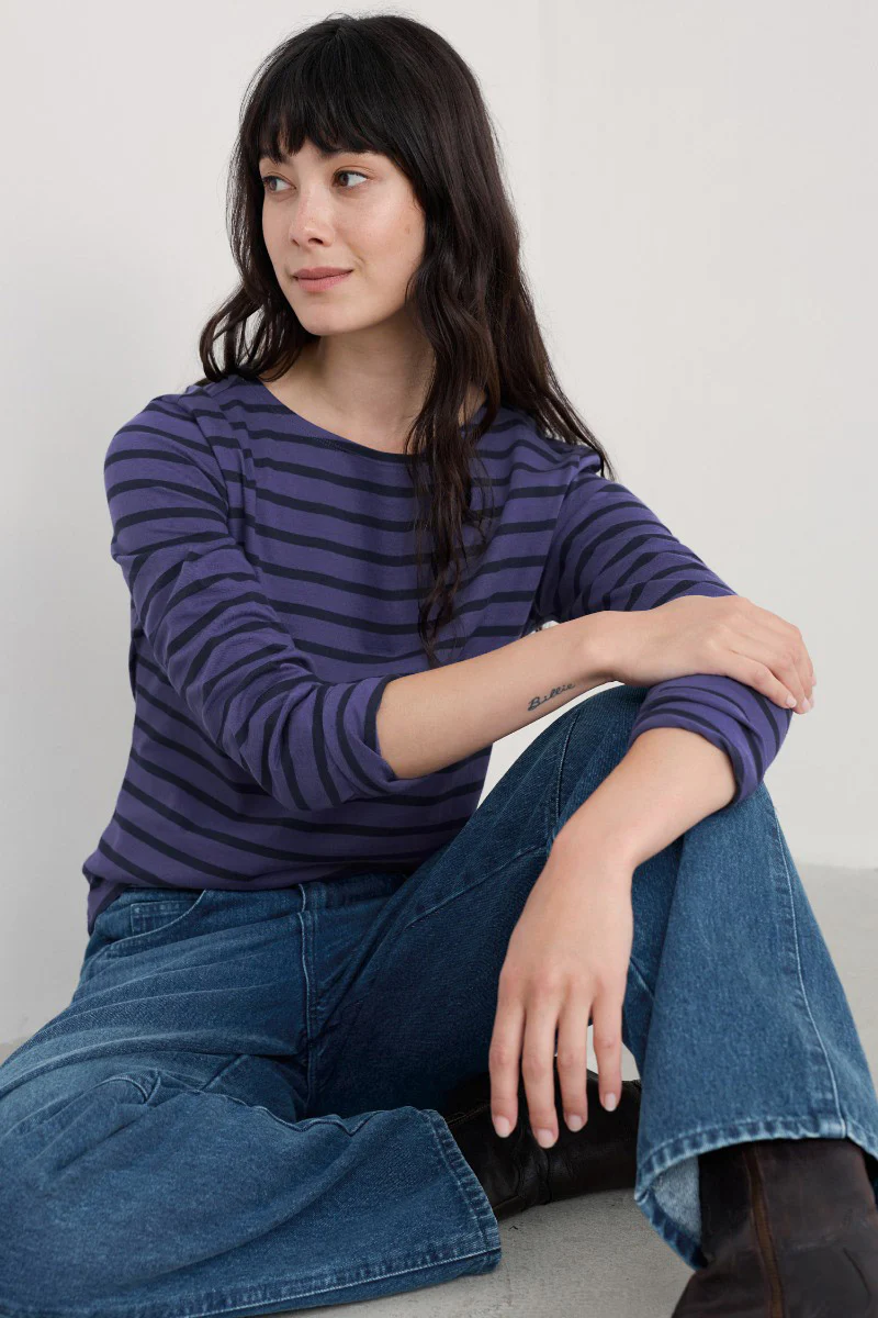 Sailor Shirt - Breton Dark Bilberry Maritime - Image 5
