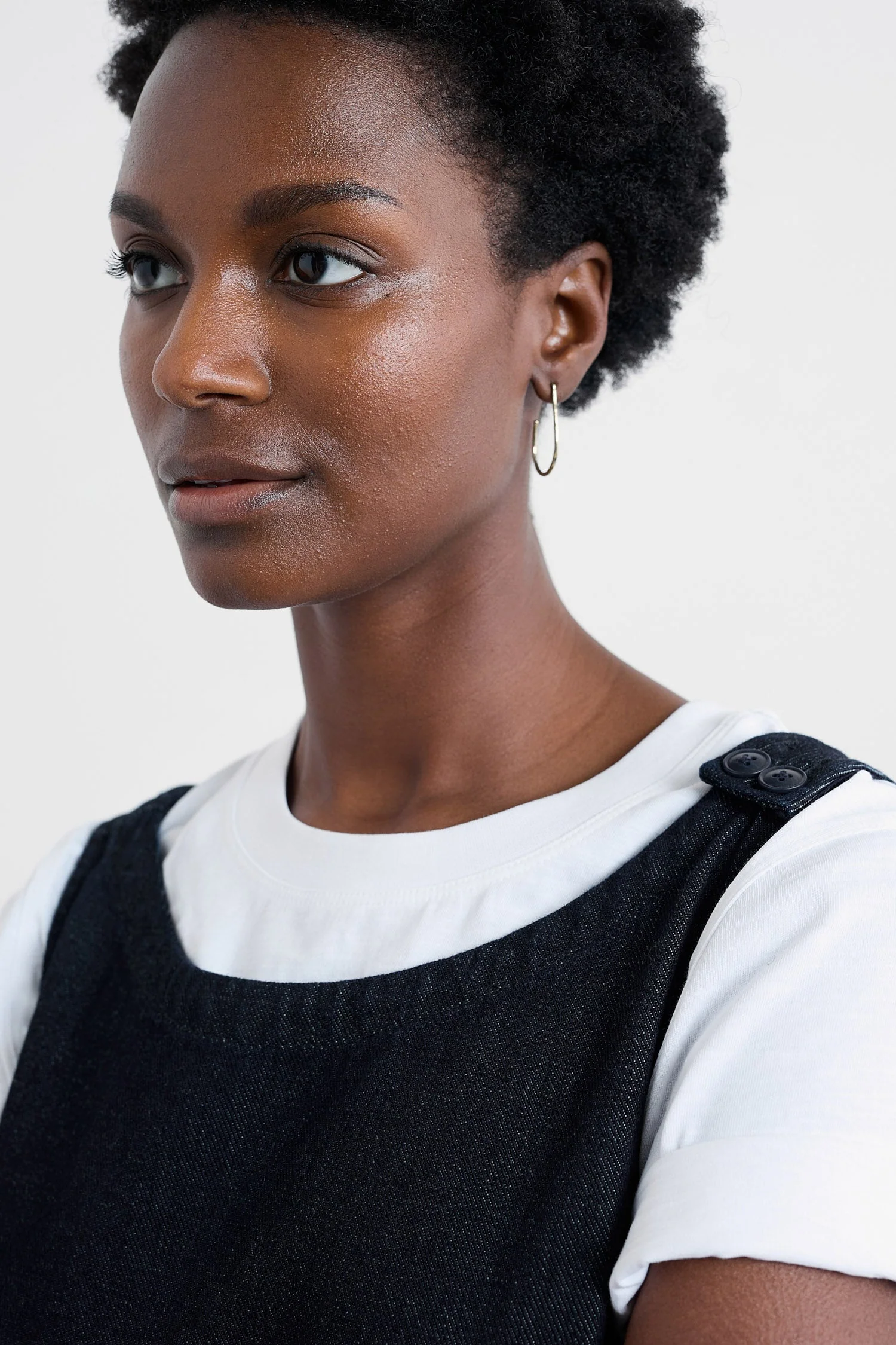 Salt Weave Knee Length Pinafore - Dark Wash - Image 7