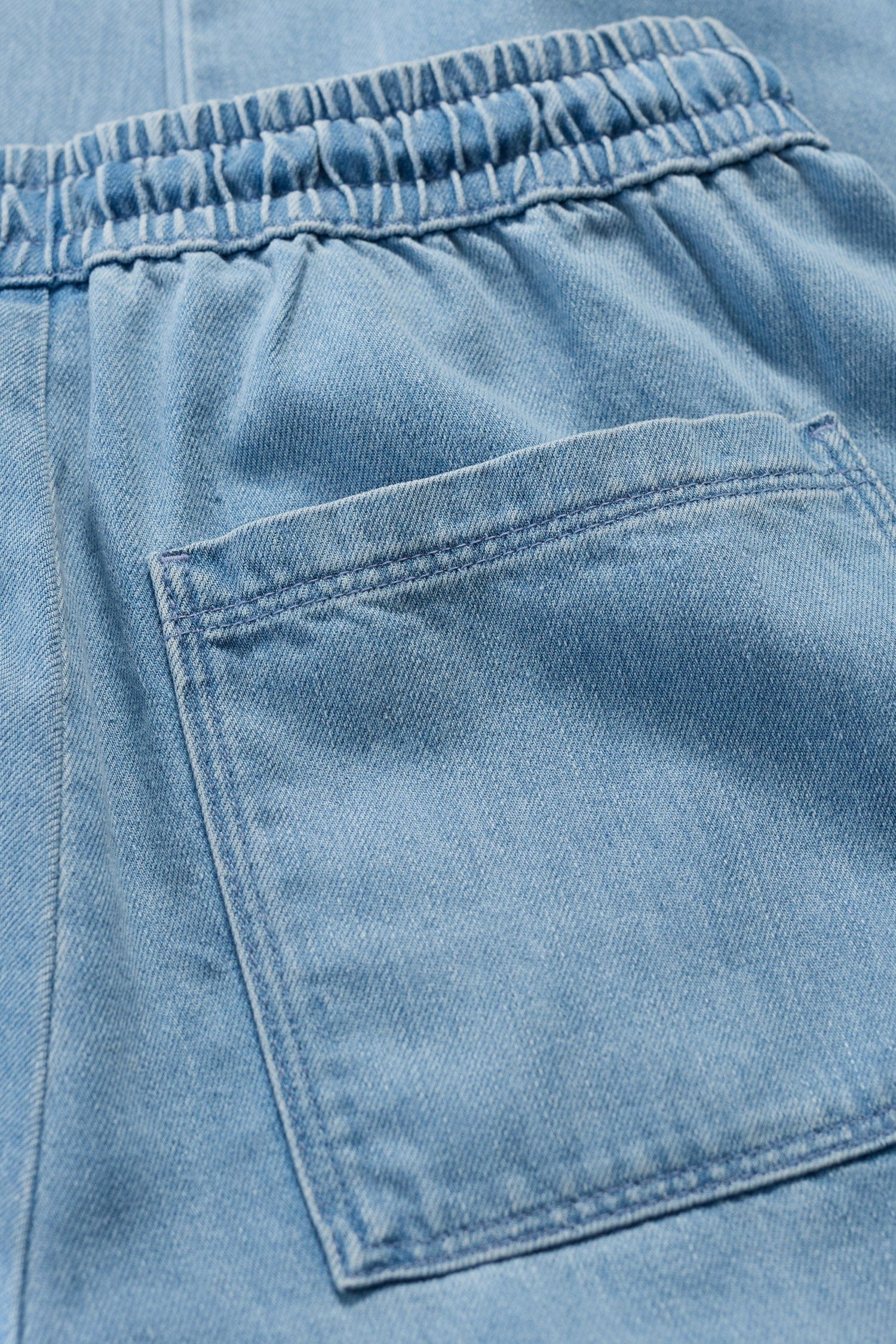 Sholl Denim-Linen Trousers - Light Wash - Image 5