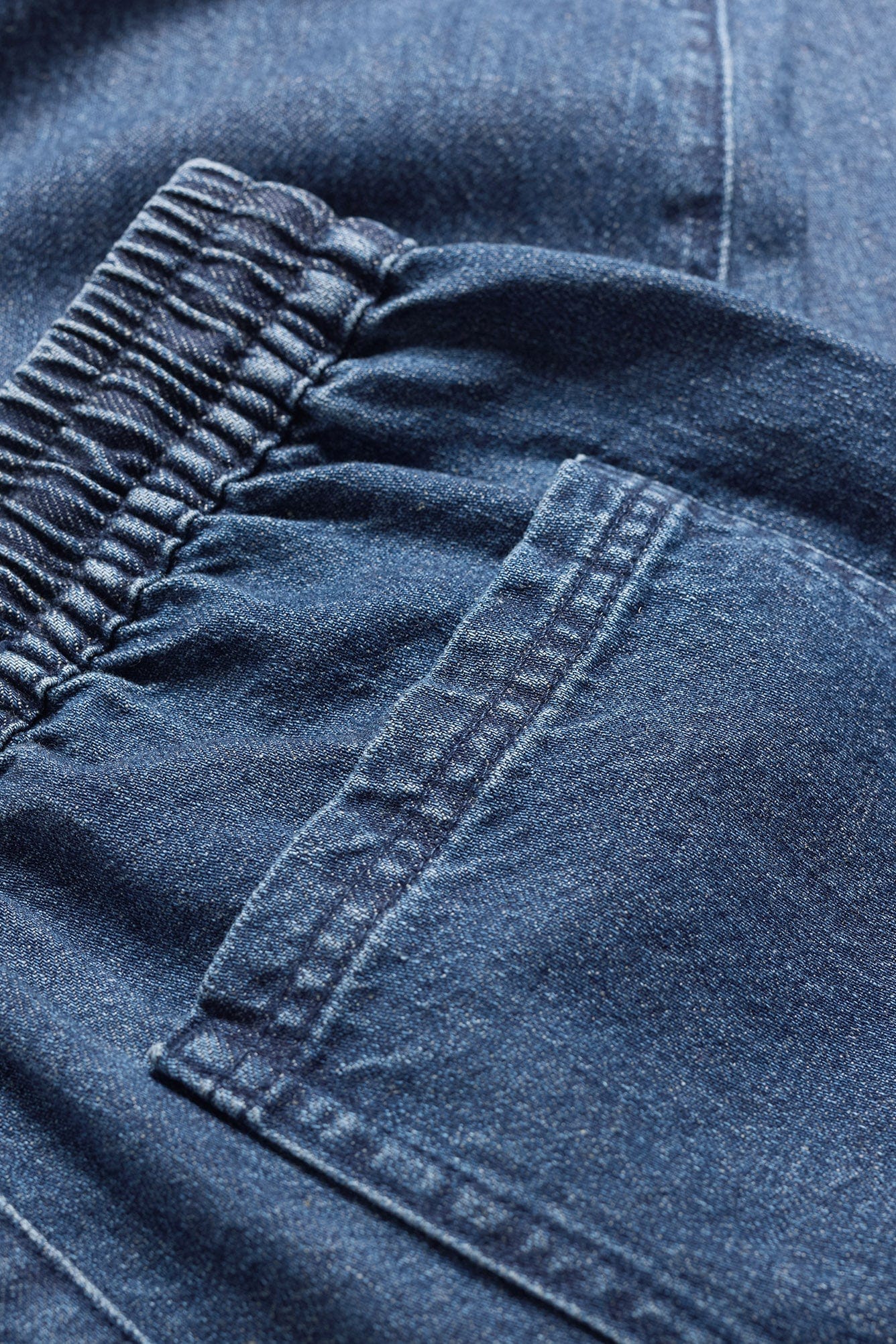 Sholl Denim-Linen Trousers - Mid Wash - Image 6