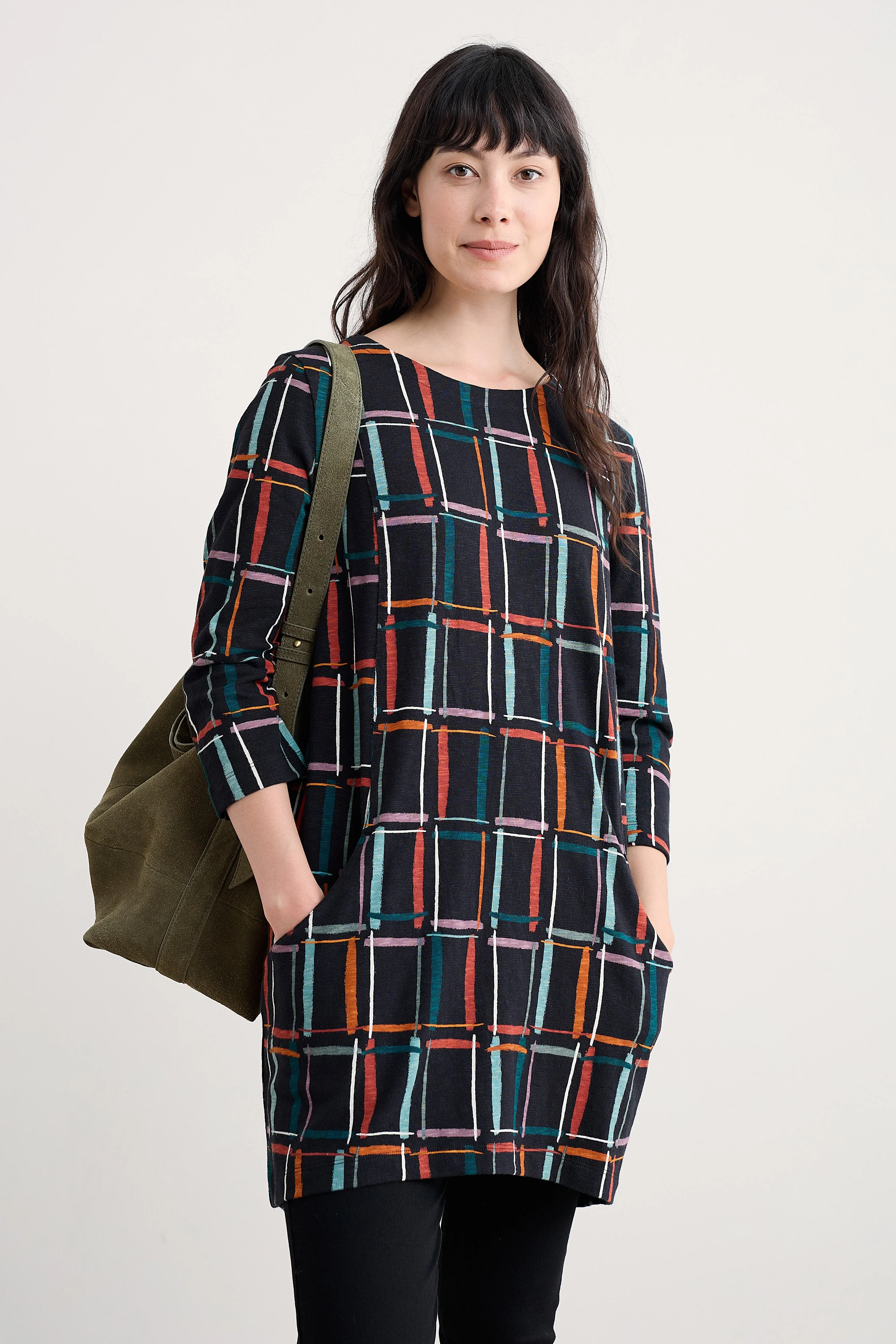 Shore Foraging Tunic - Rock Check Onyx - Image 2