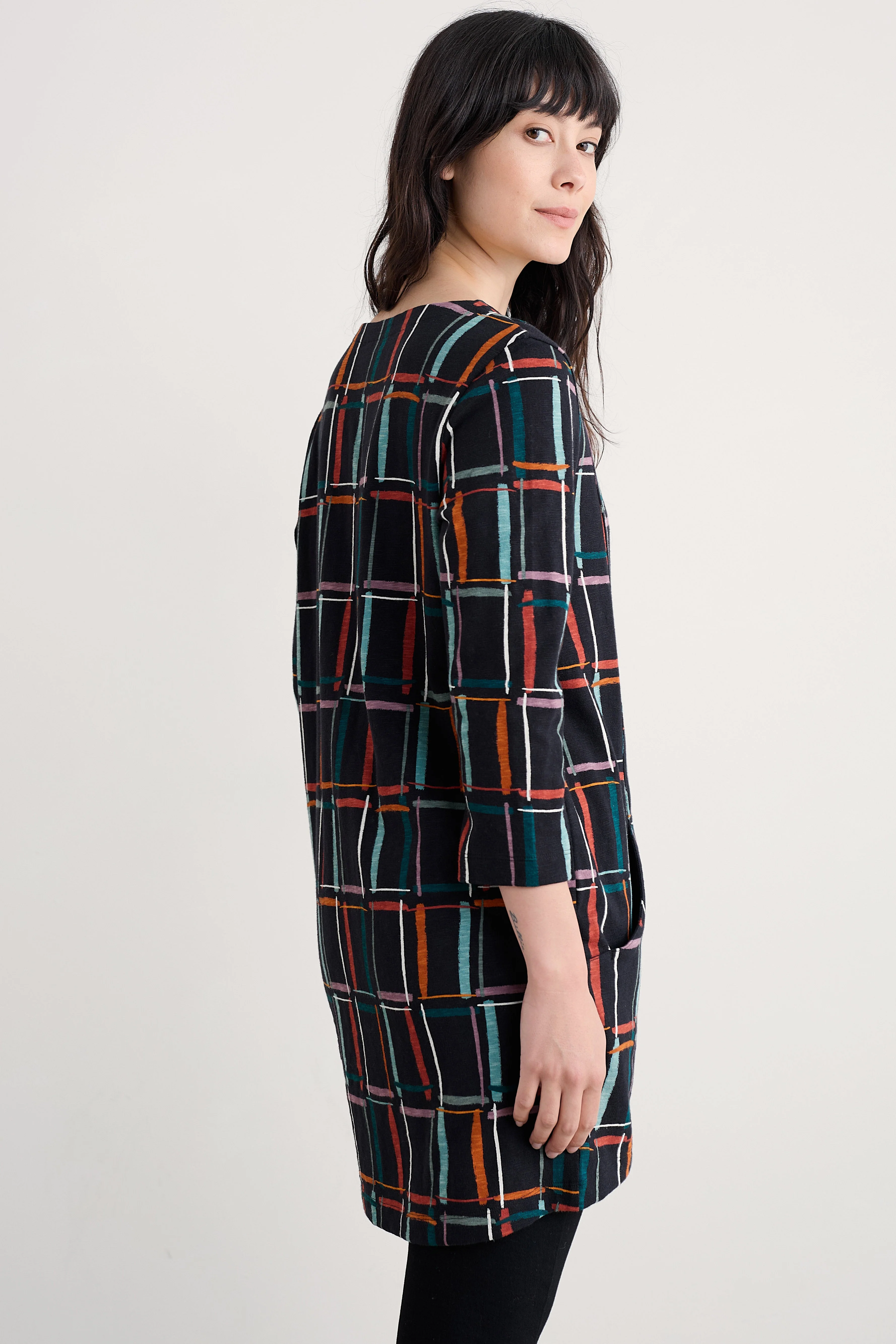 Shore Foraging Tunic - Rock Check Onyx - Image 3
