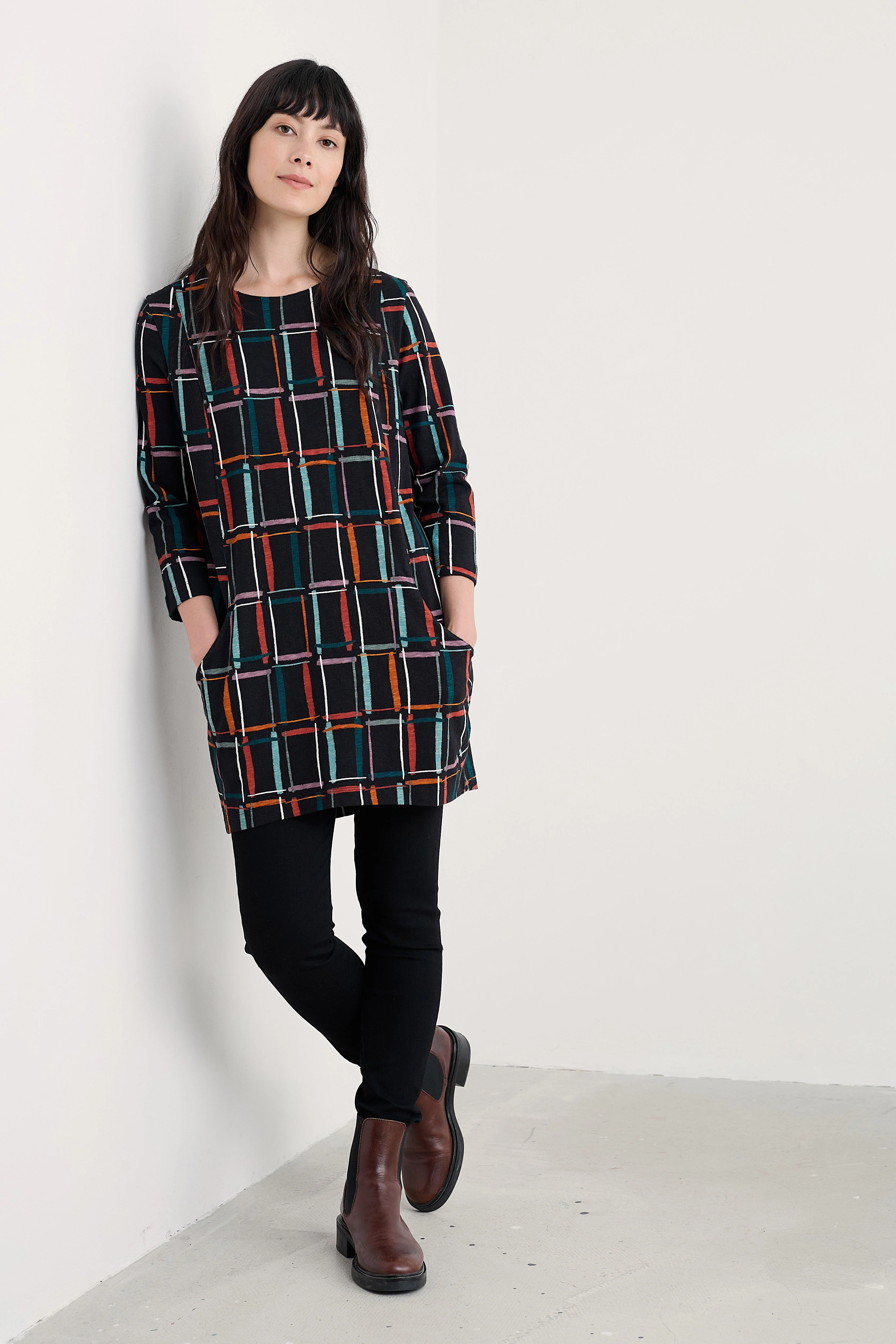 Shore Foraging Tunic - Rock Check Onyx - Image 4