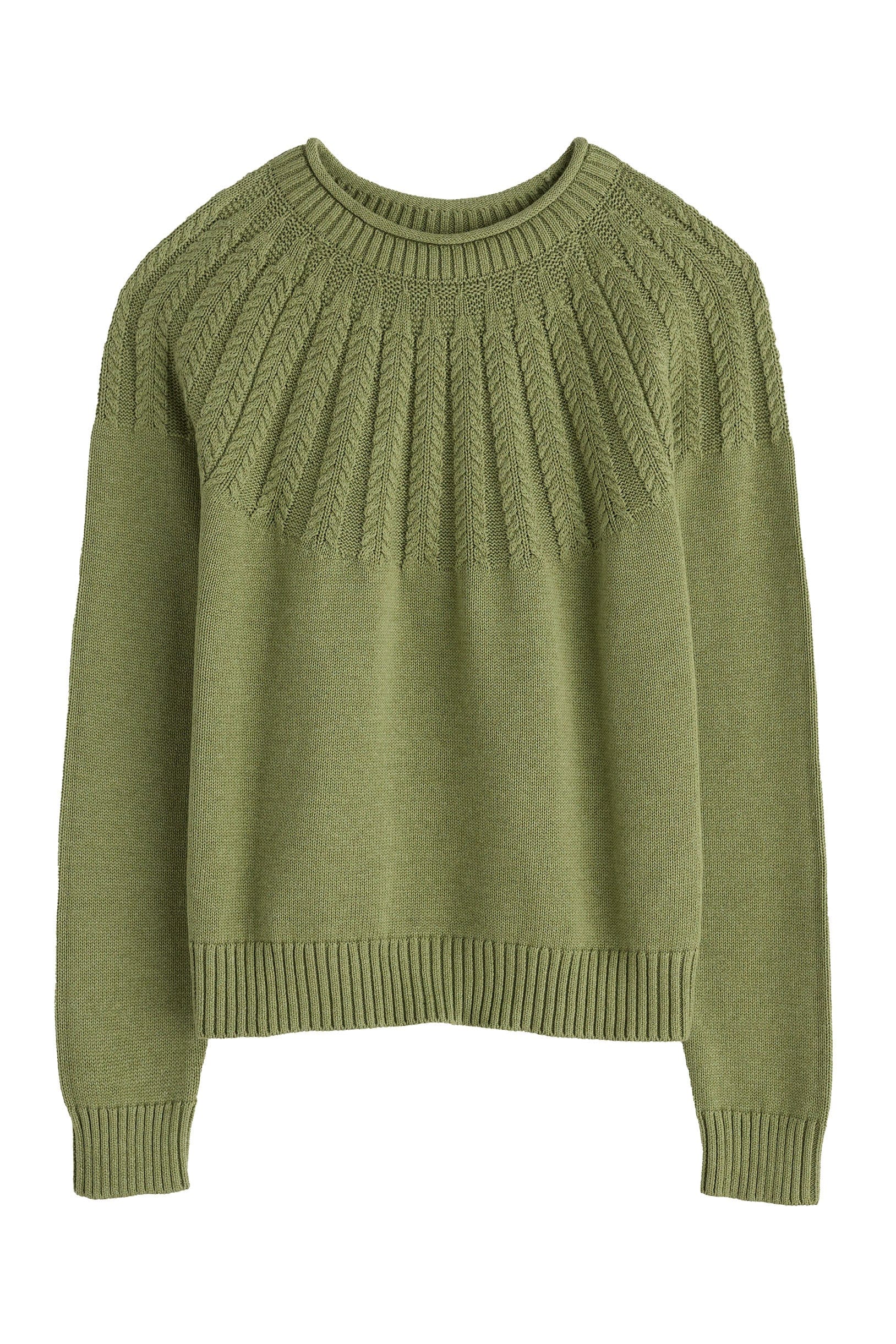 Stone Chat Organic Cotton Jumper - Moss