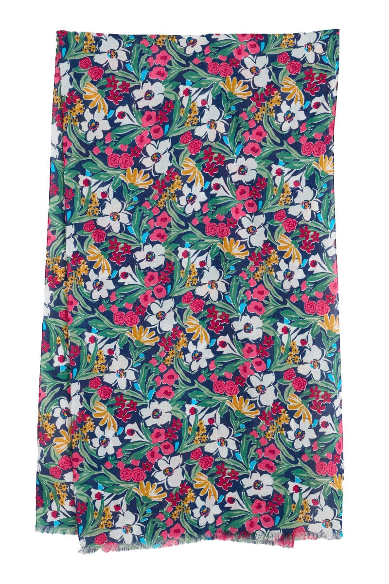 Summer Scarf - Garden Flowers Night