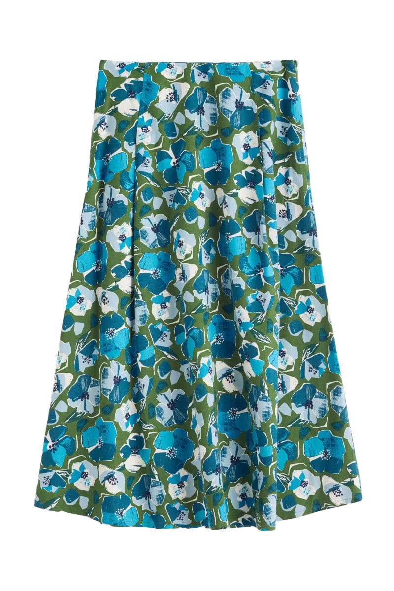 Swallow Hill A-Line Skirt - Paper Hellebores Forest Green