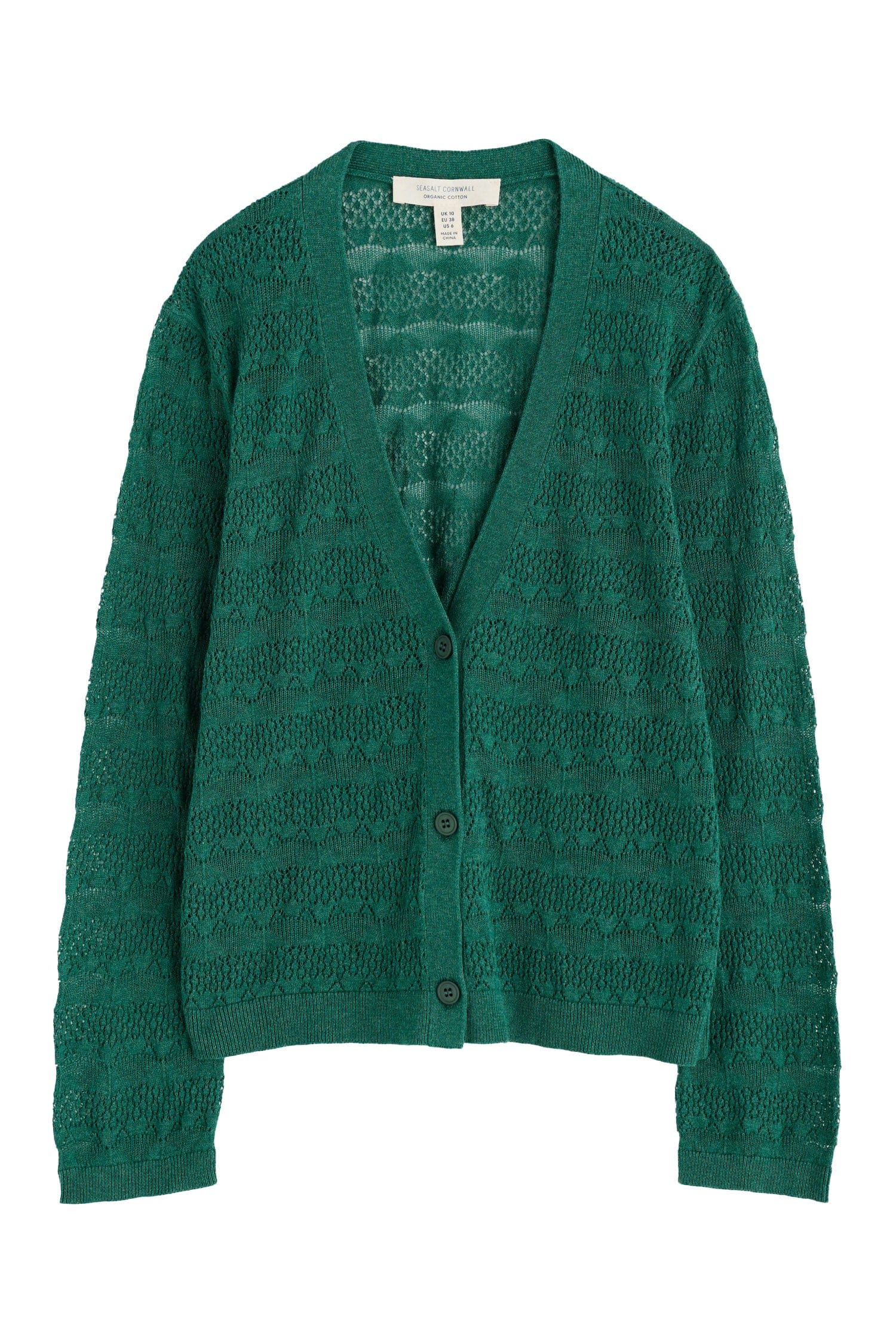 Sweet Day Organic Cotton Cardigan - Pine Shoots