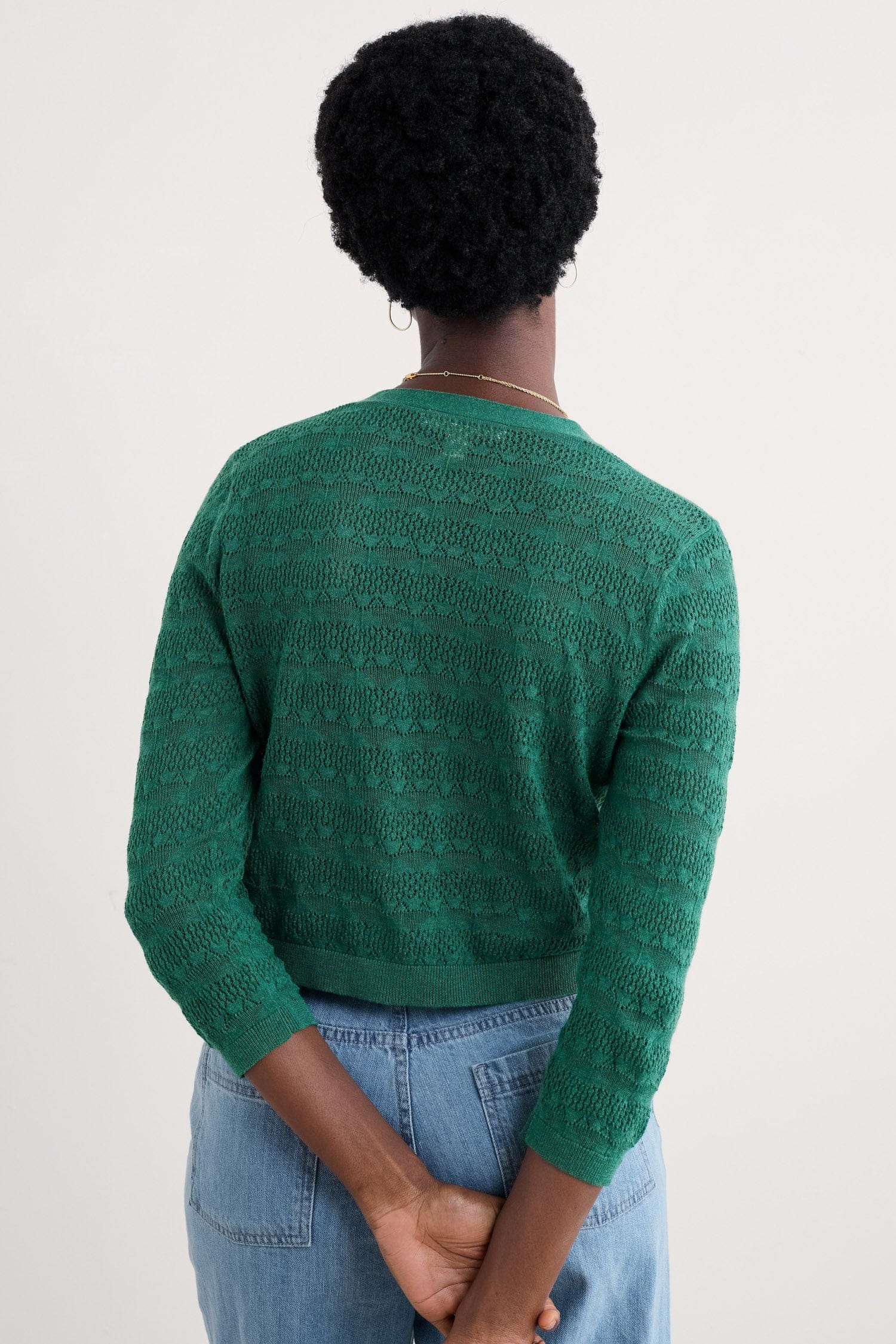 Sweet Day Organic Cotton Cardigan - Pine Shoots - Image 3