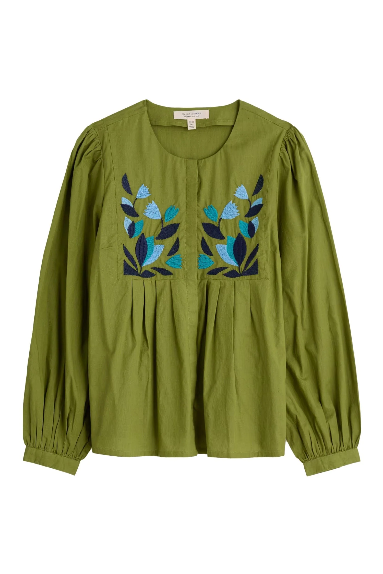Thornapple Organic Cotton Embroidered Shirt - Dark Citron