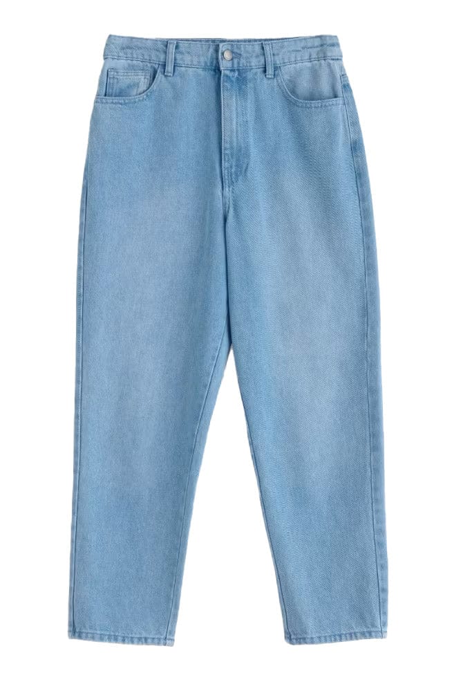 Towan Barrel Leg Jeans - Light Wash High Twist