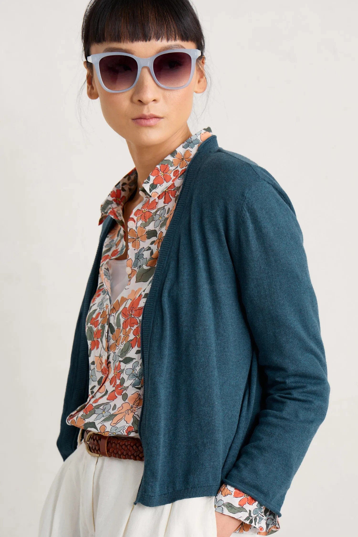 Vanessa Cotton Cardigan - Light Squid - Image 2