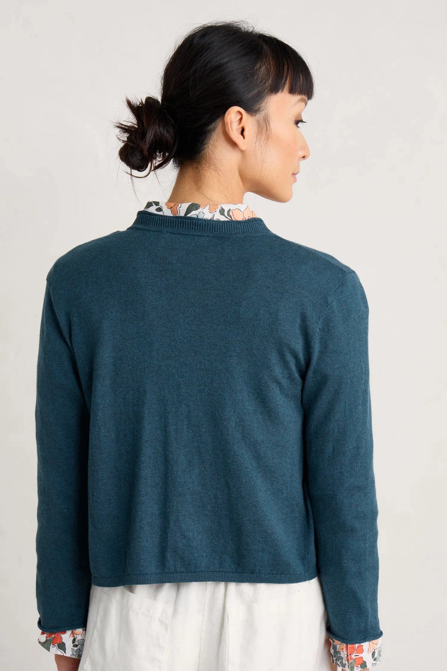 Vanessa Cotton Cardigan - Light Squid - Image 3