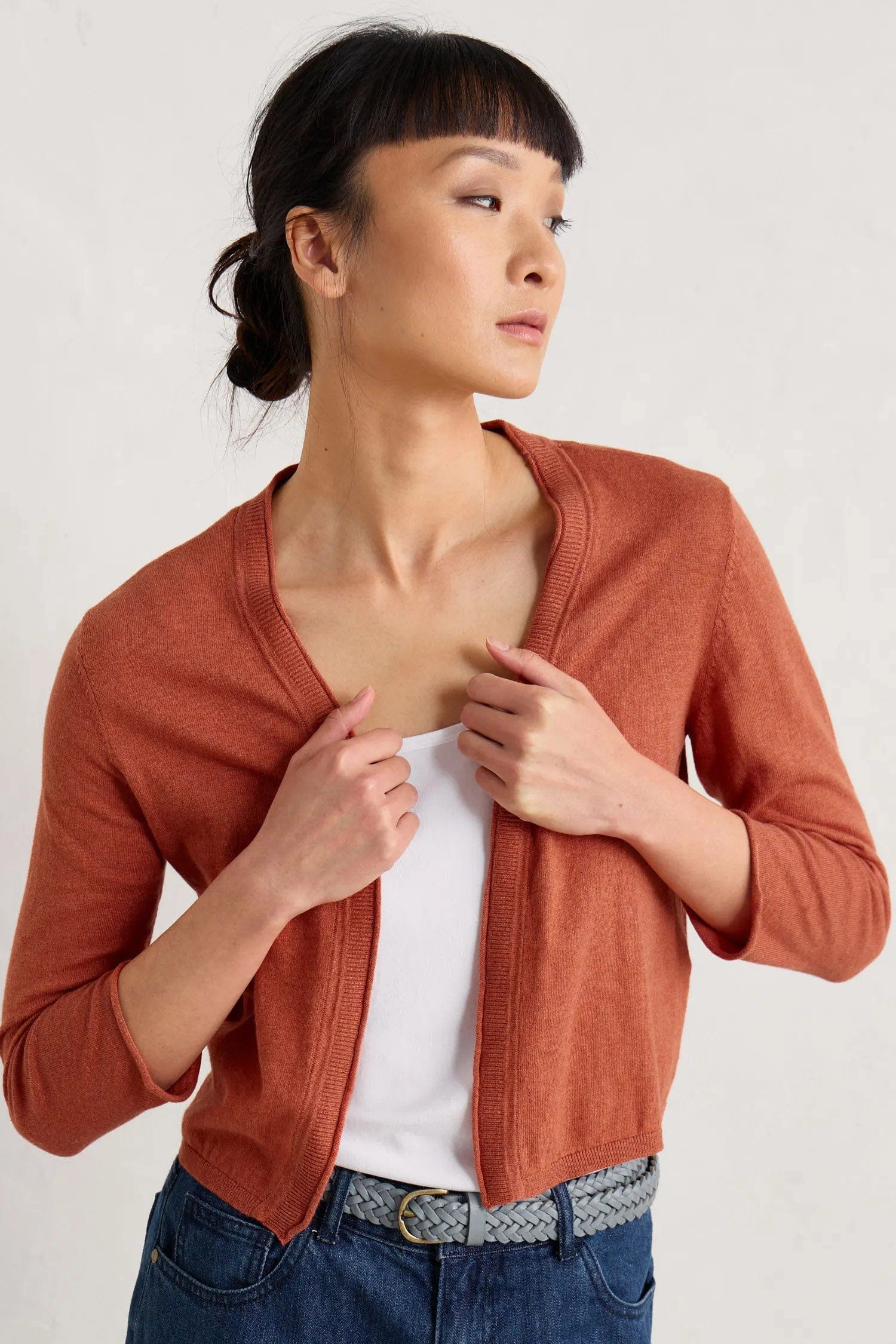 Vanessa Cotton Cardigan - Papaya - Image 2