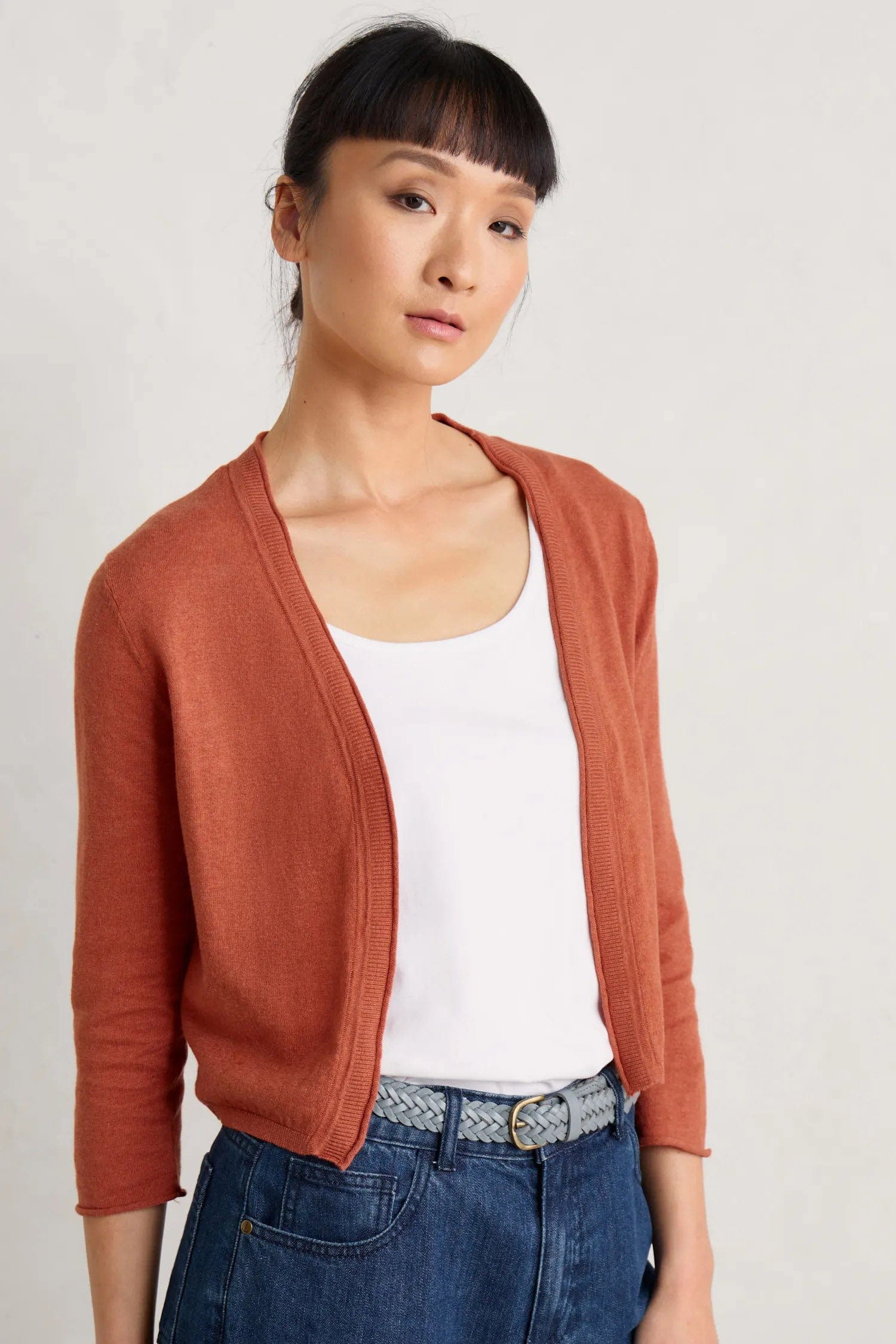 Vanessa Cotton Cardigan - Papaya - Image 3