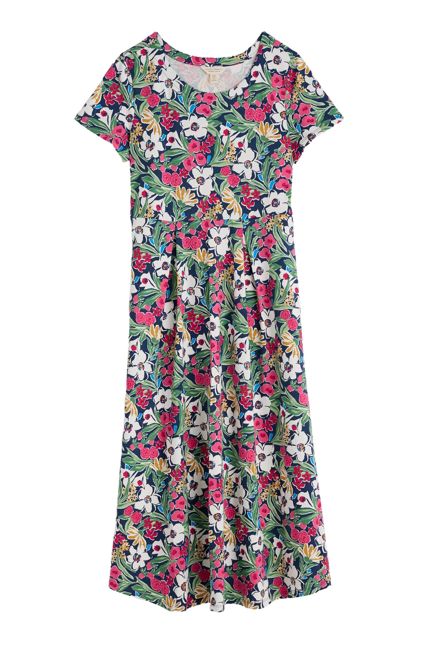 Veronica Short Sleeve Midi Dress - Garden Flowers Night