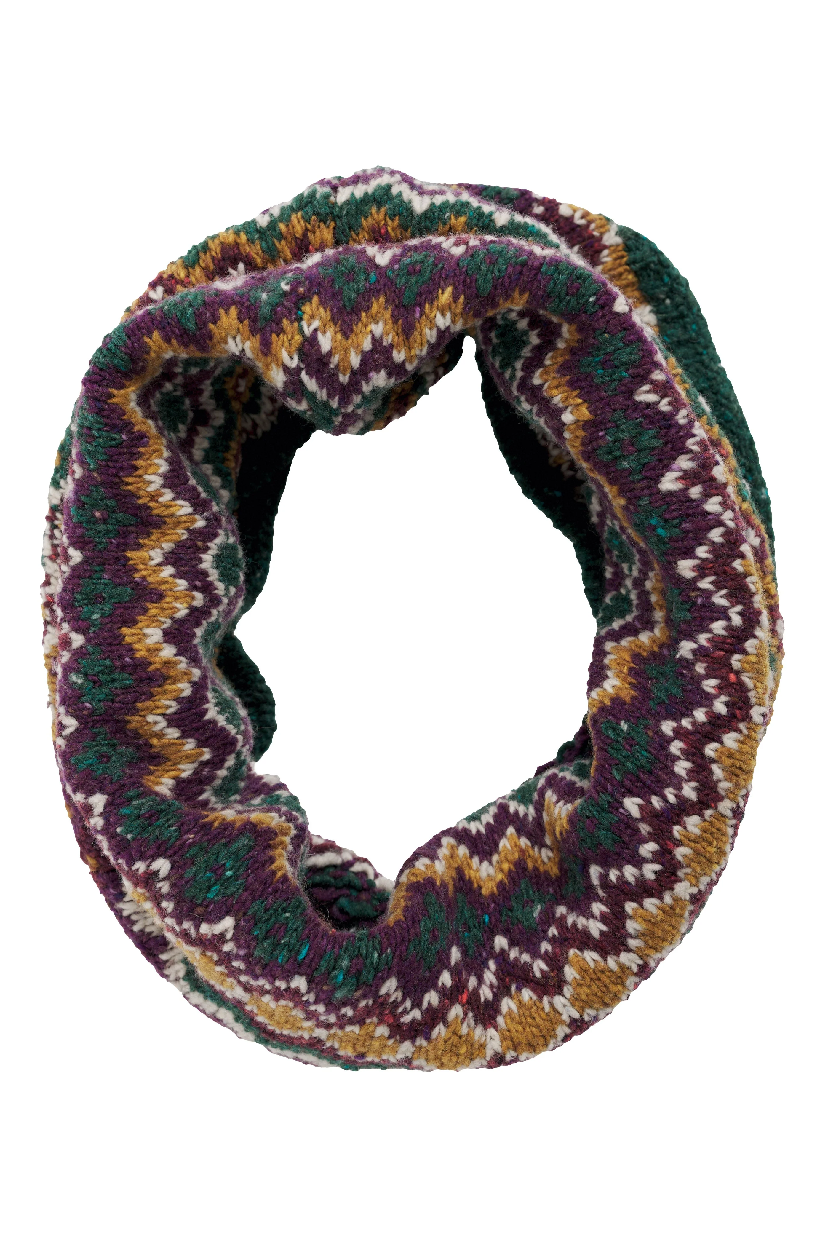 Weatherhill Fair Isle Wool Blend Snood - Modernist Dark Wreckage Multi