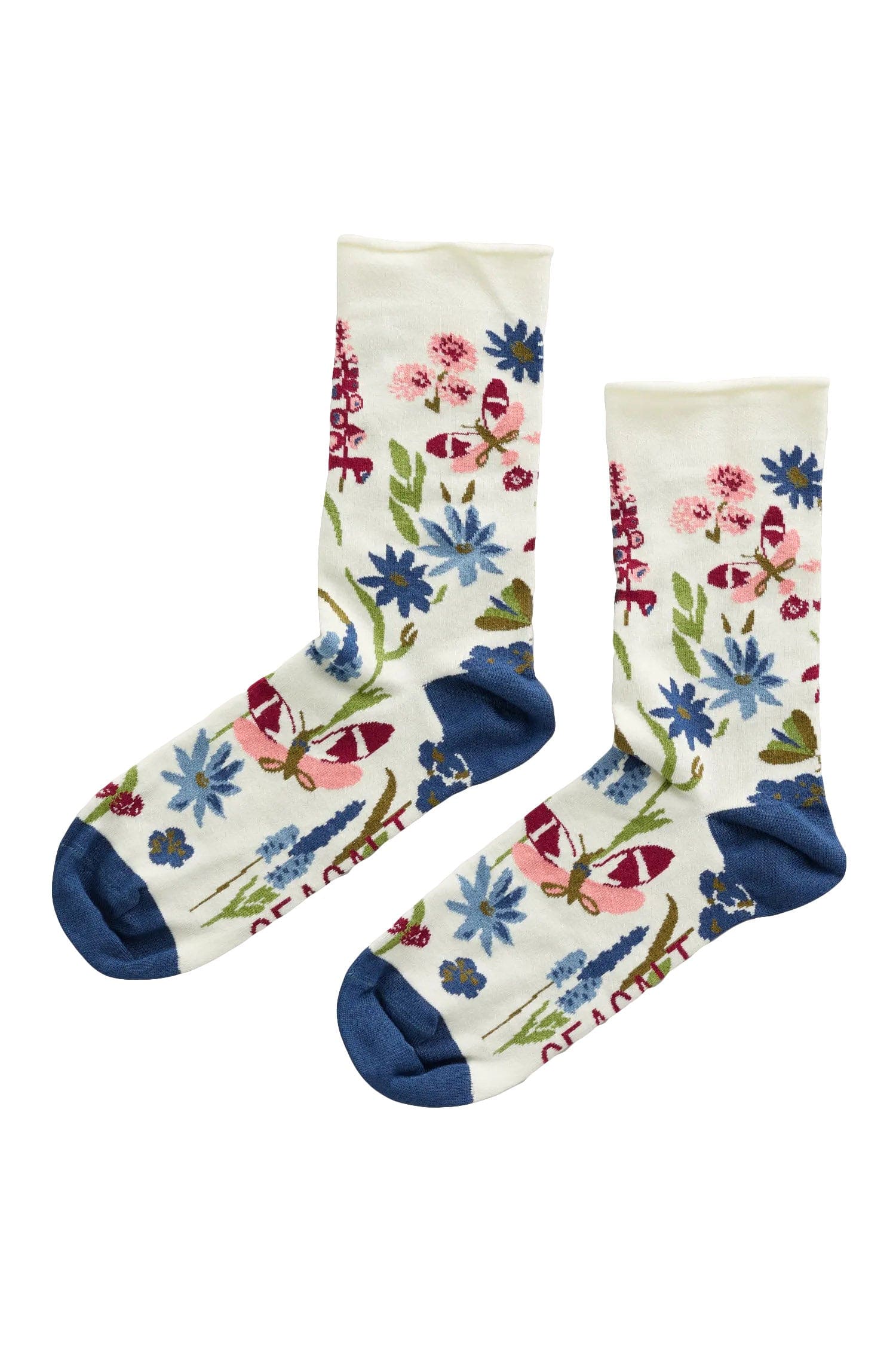 Women's Bamboo Arty Socks - Garden Bloom Chalk