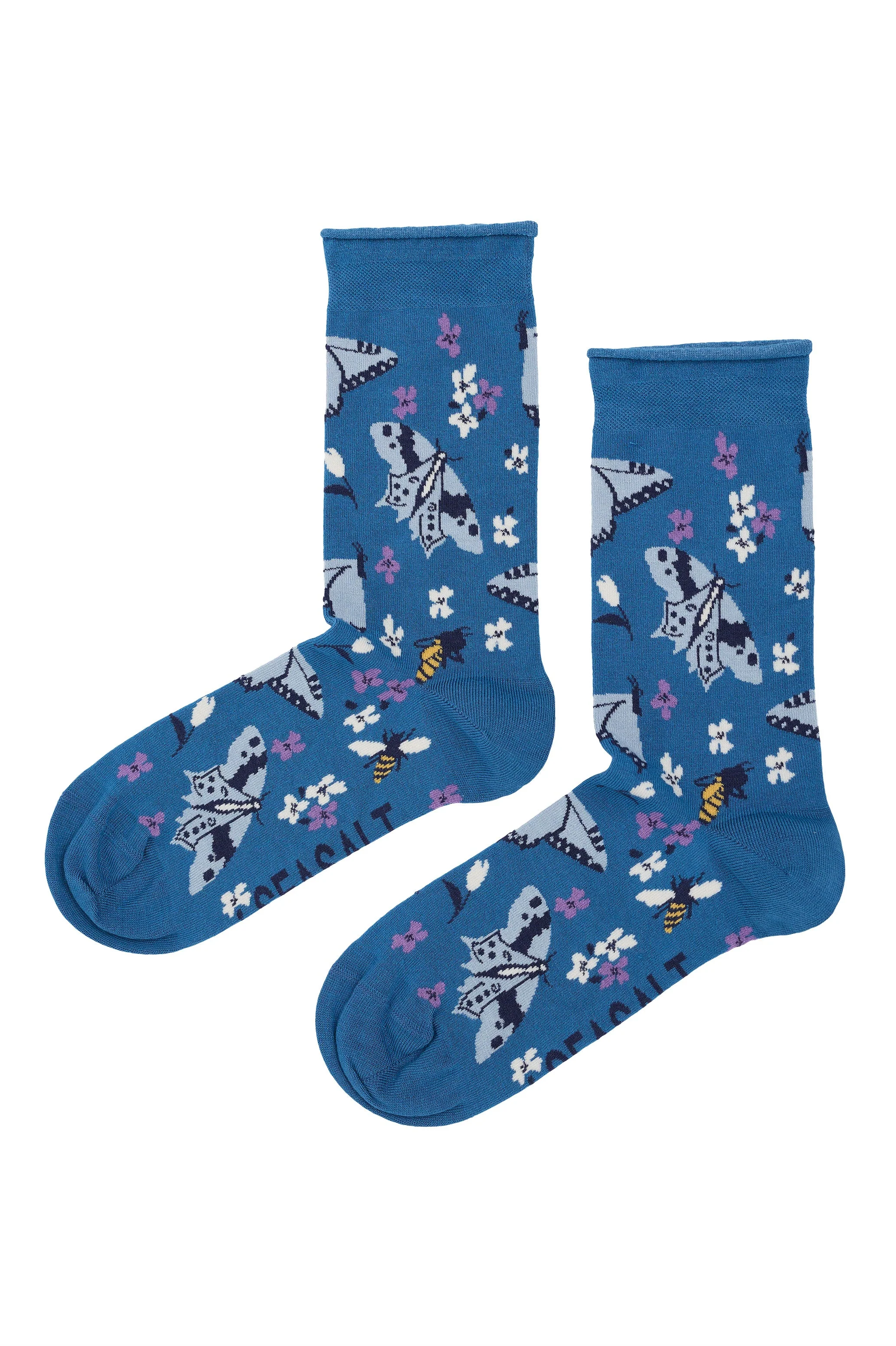Women's Bamboo Arty Socks - Wing Flower Shore