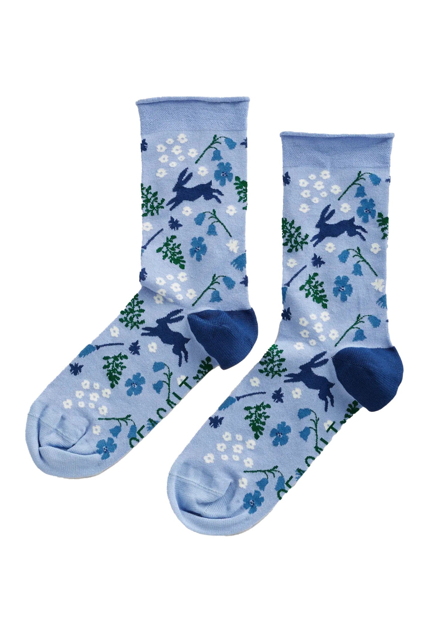 Women's Bamboo Arty Socks - Woodland  Valley Dusty Blue