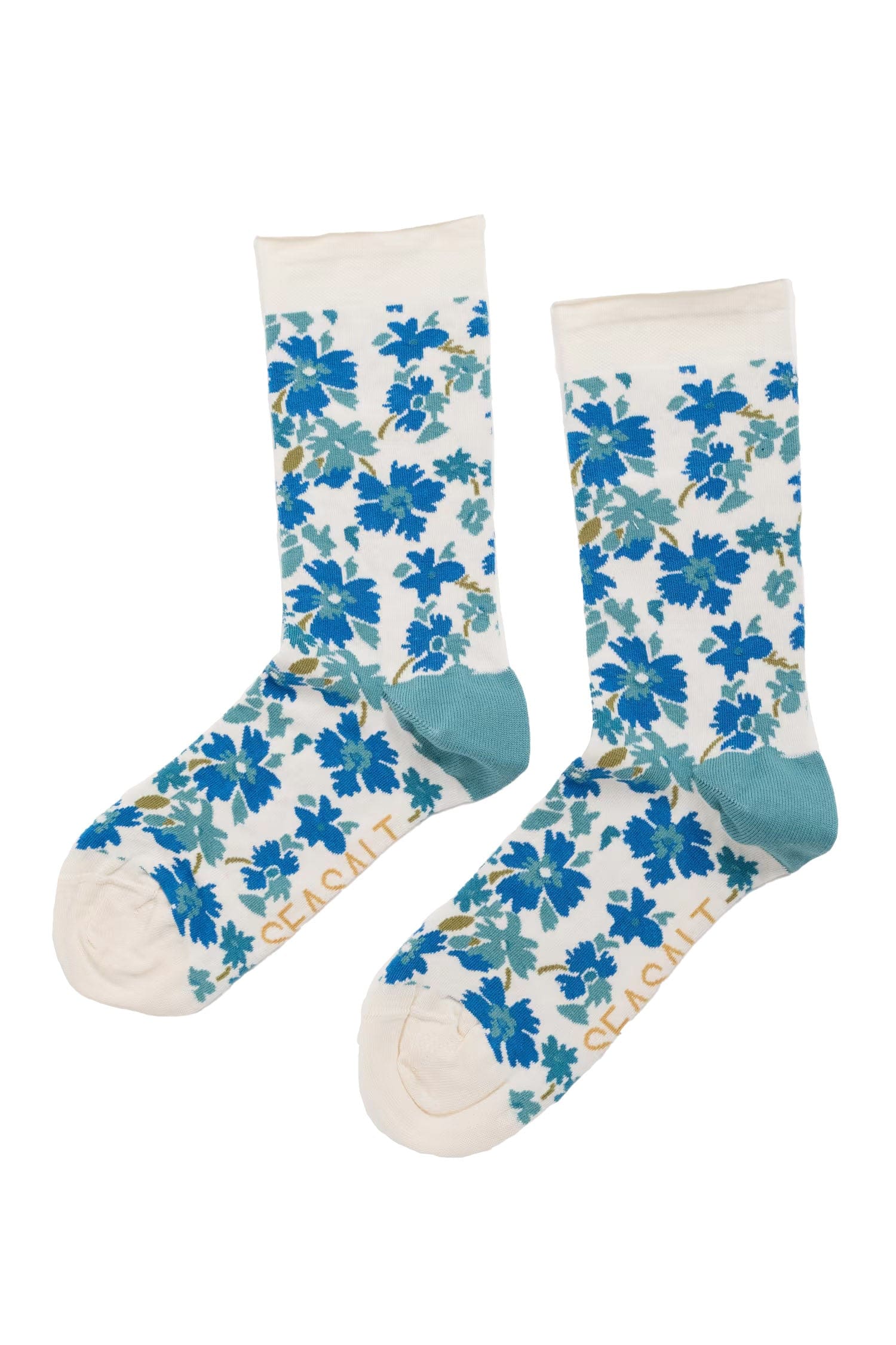 Womens Organic Cotton Arty Socks - Painted Meadow Diver