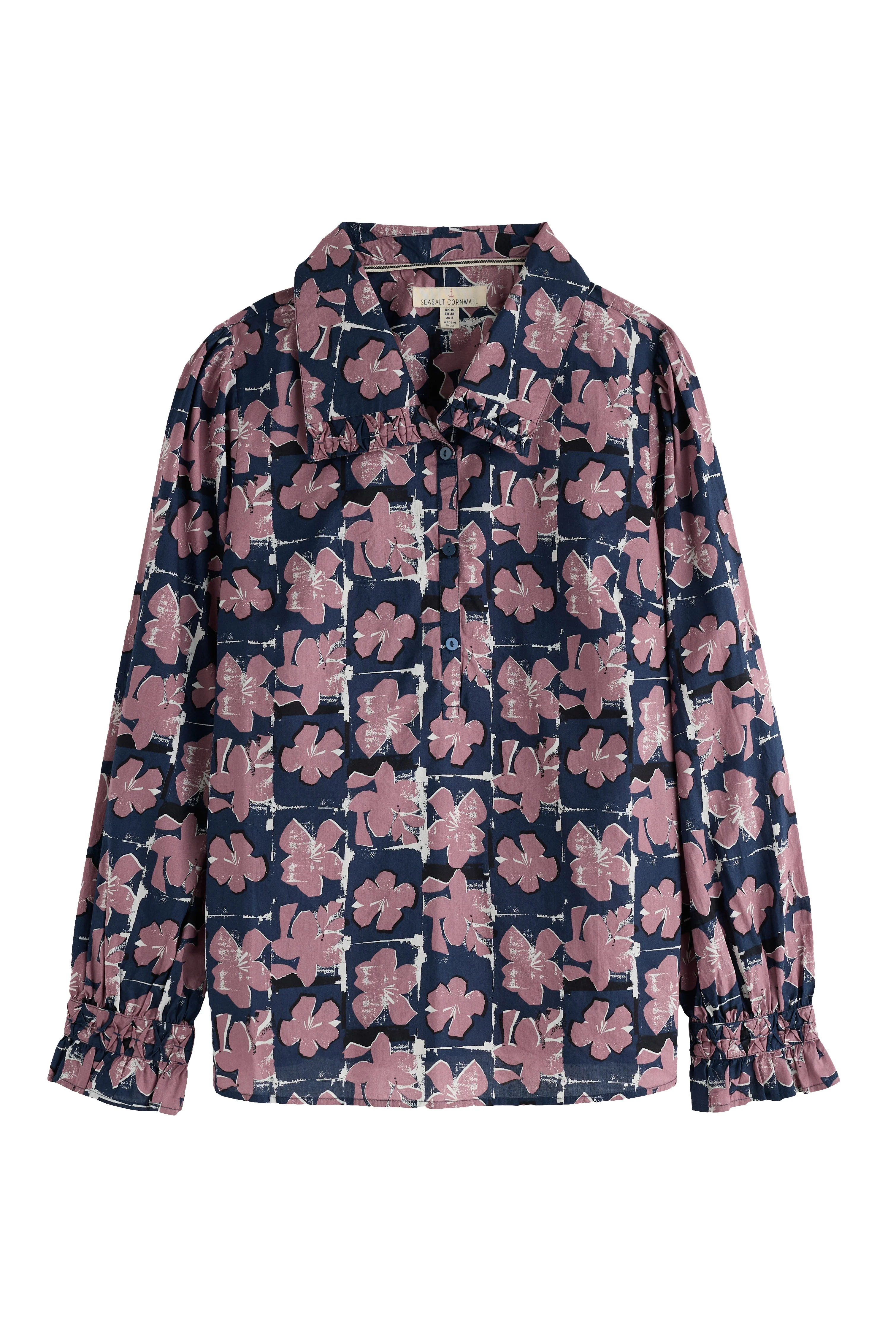 Ysella Blouse - Monoprint Floral Maritime