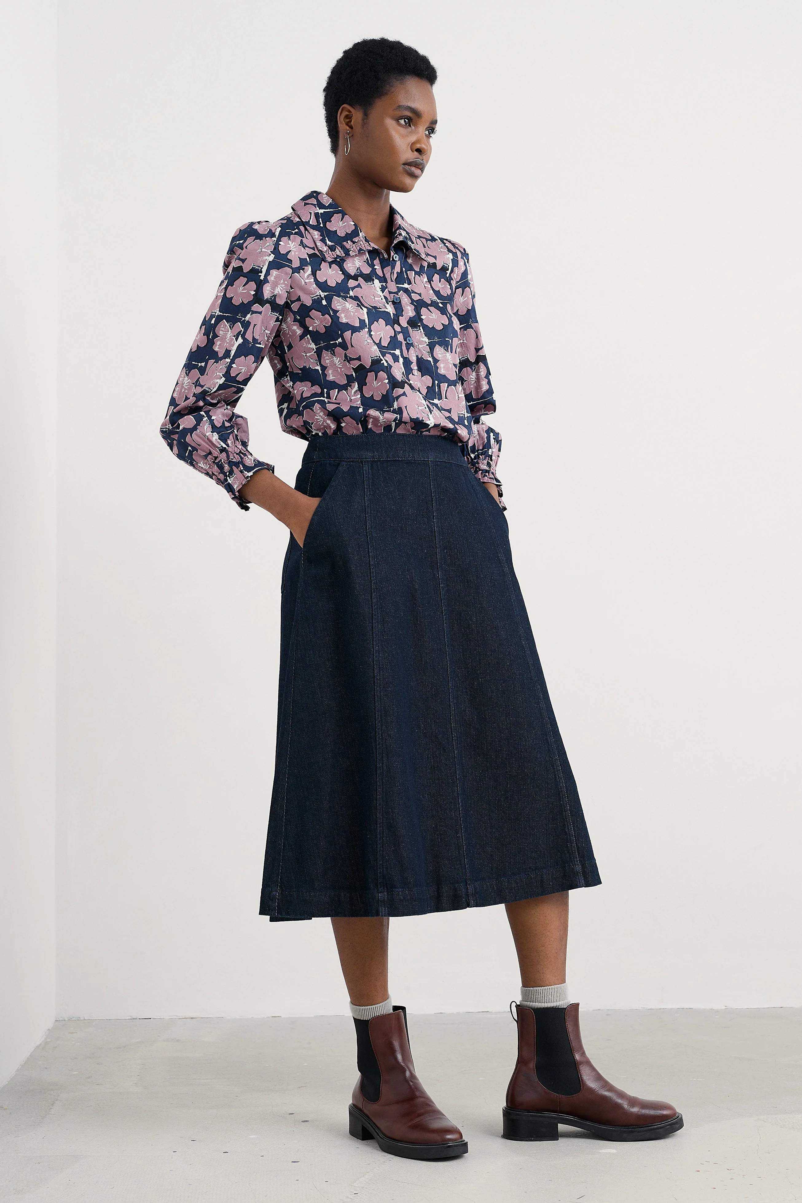 Ysella Blouse - Monoprint Floral Maritime - Image 4