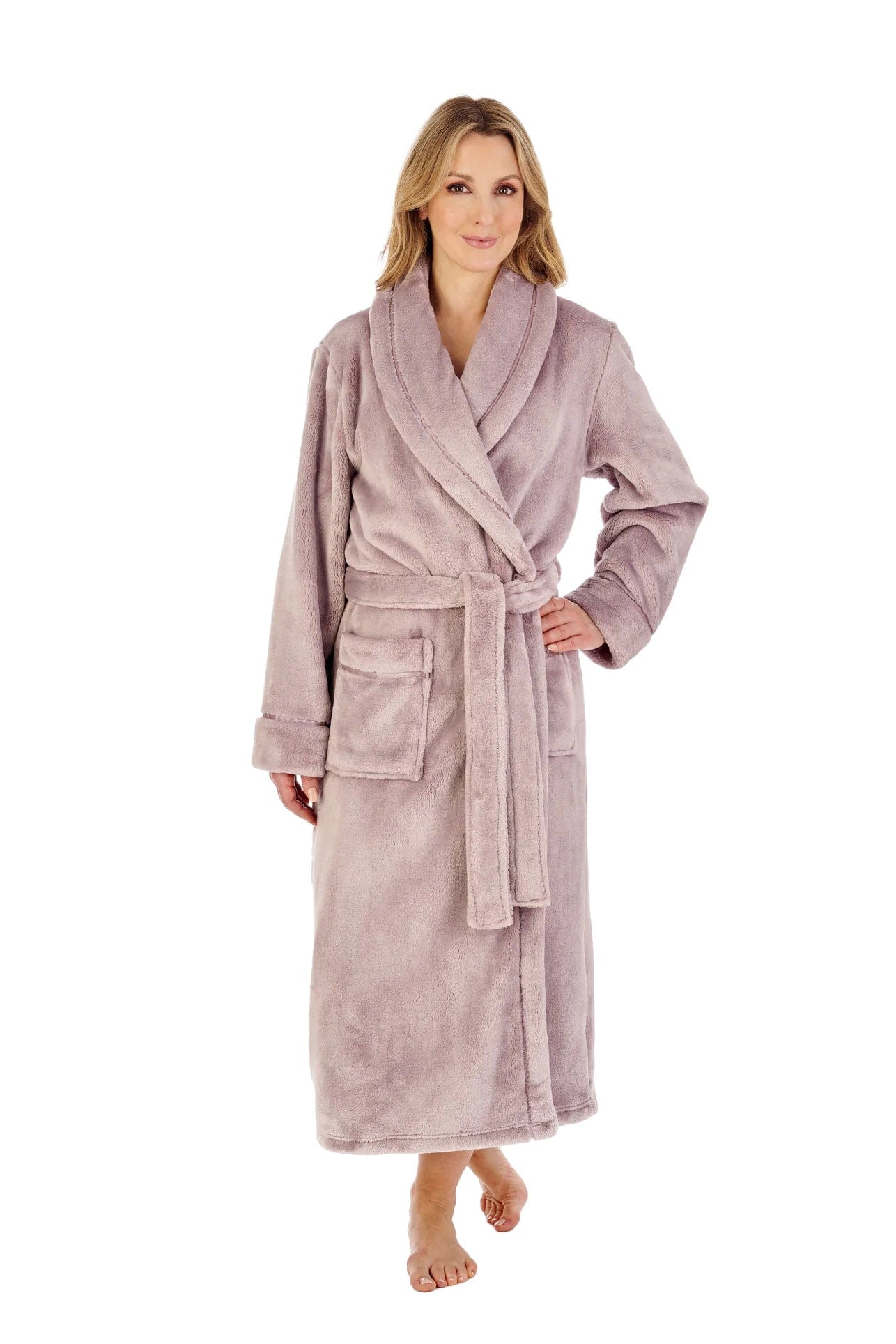 Luxury 48 Inch Fleece Dressing Gown - Mink