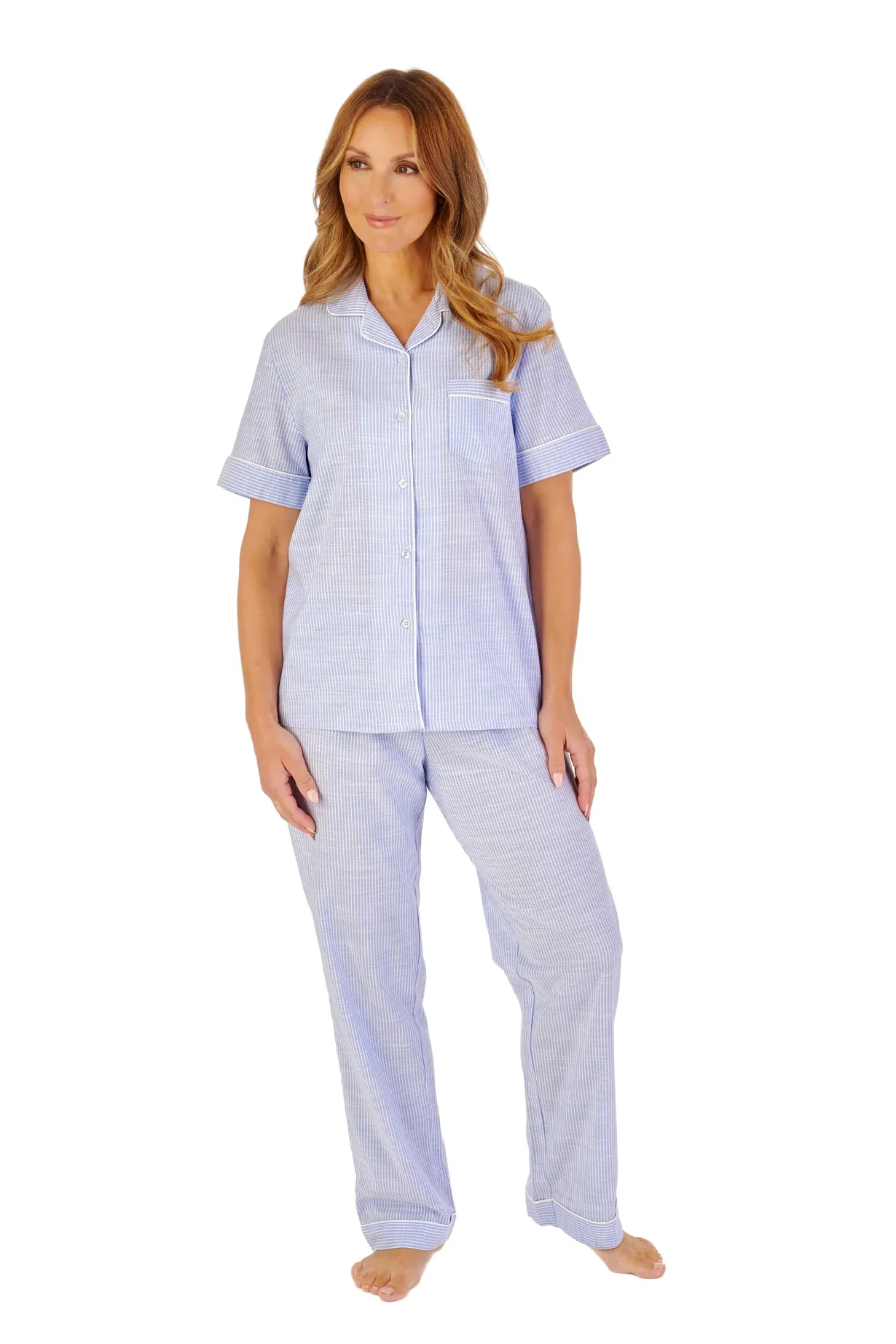 Lightweight Striped Pyjama Set - Blue