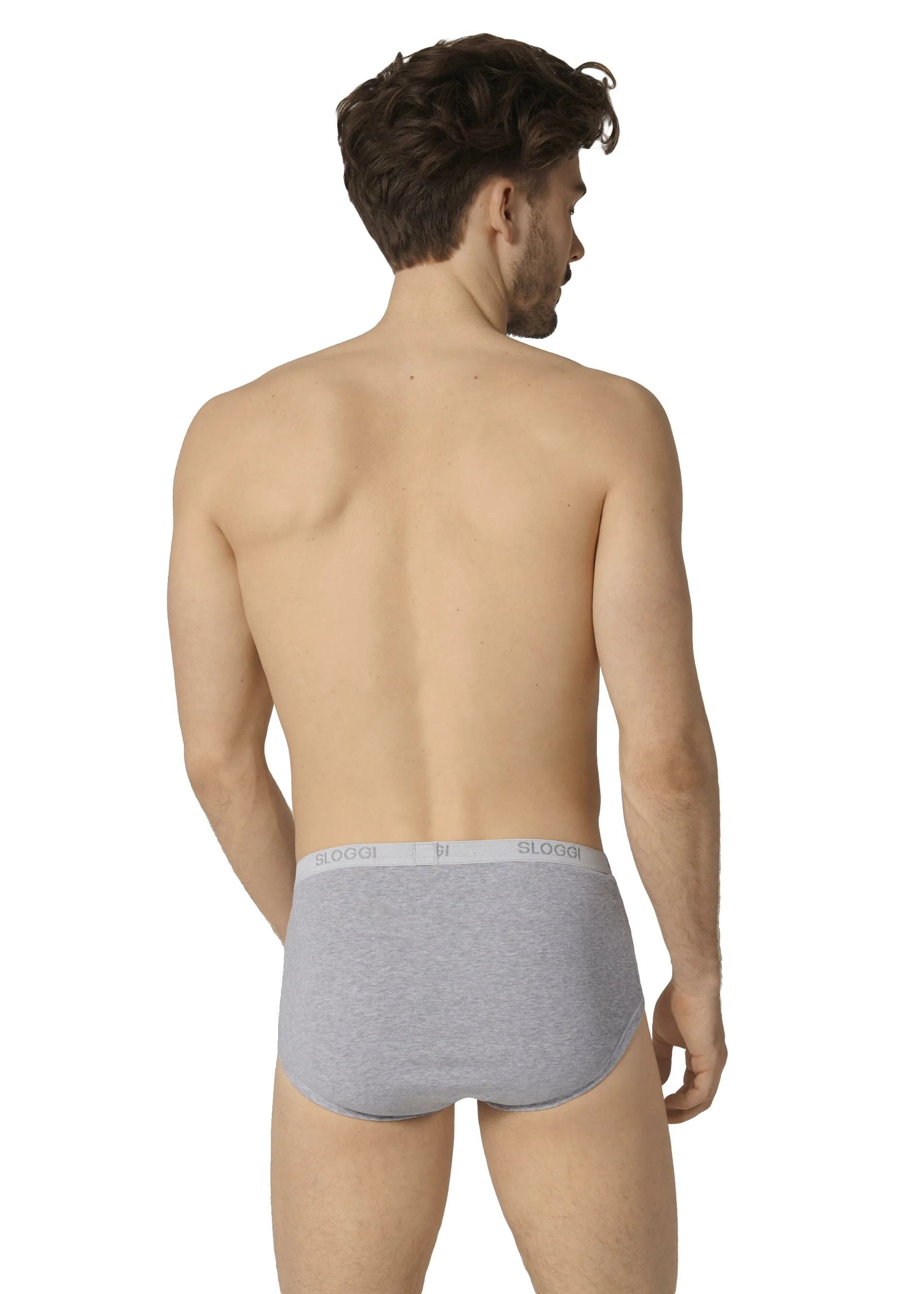 Mens Basic Maxi Briefs - 1 Pack - Grey - Image 2